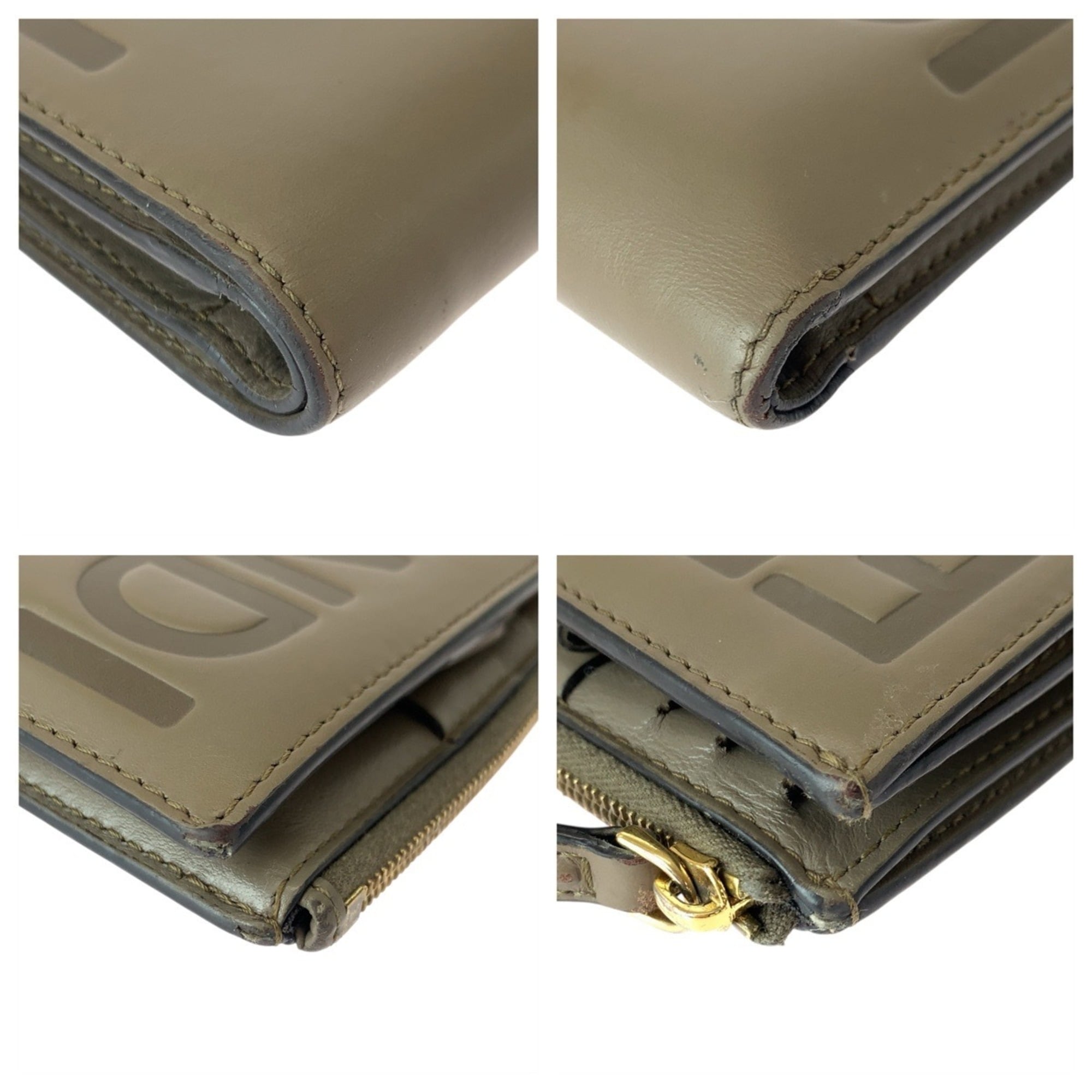 Fendi Beige Leather Wallet (Bi-Fold) (Pre-Owned)
