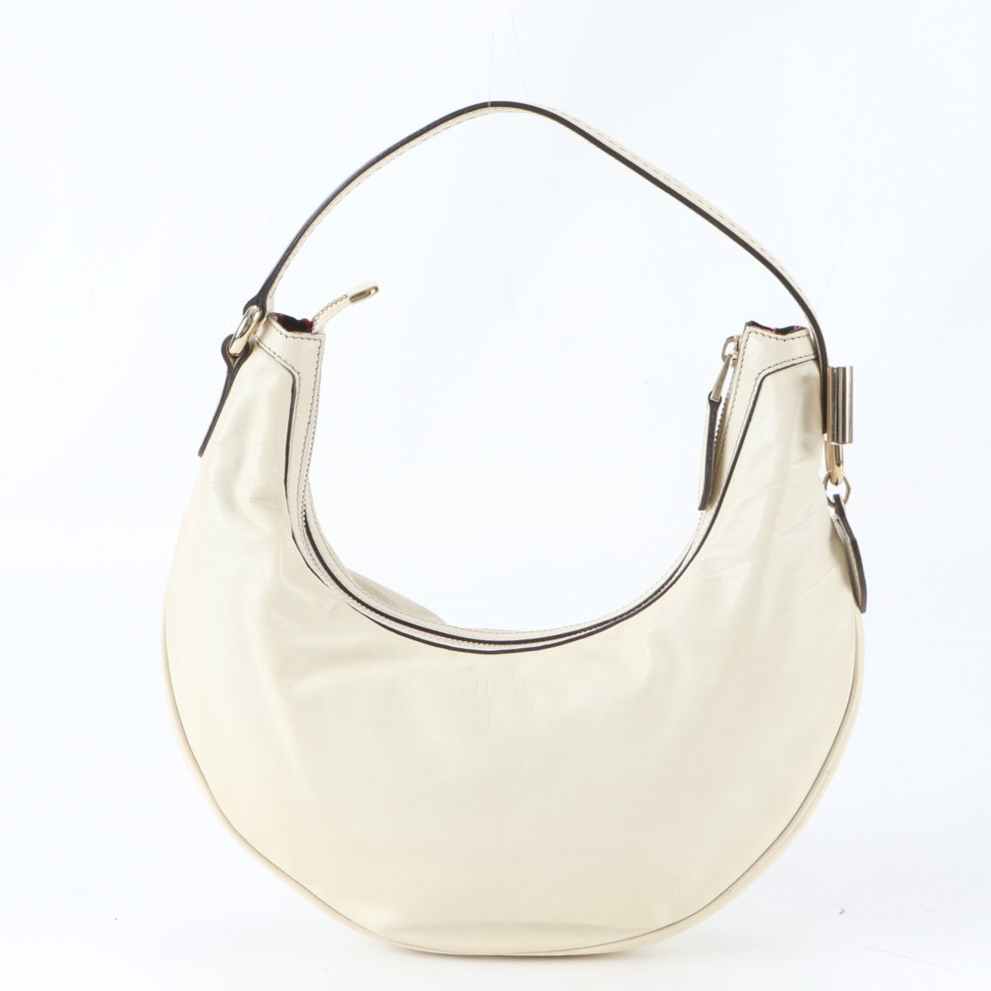 Gucci Off-White Leather Handbag Shoulder Bag Tote Bag (Pre-Owned)