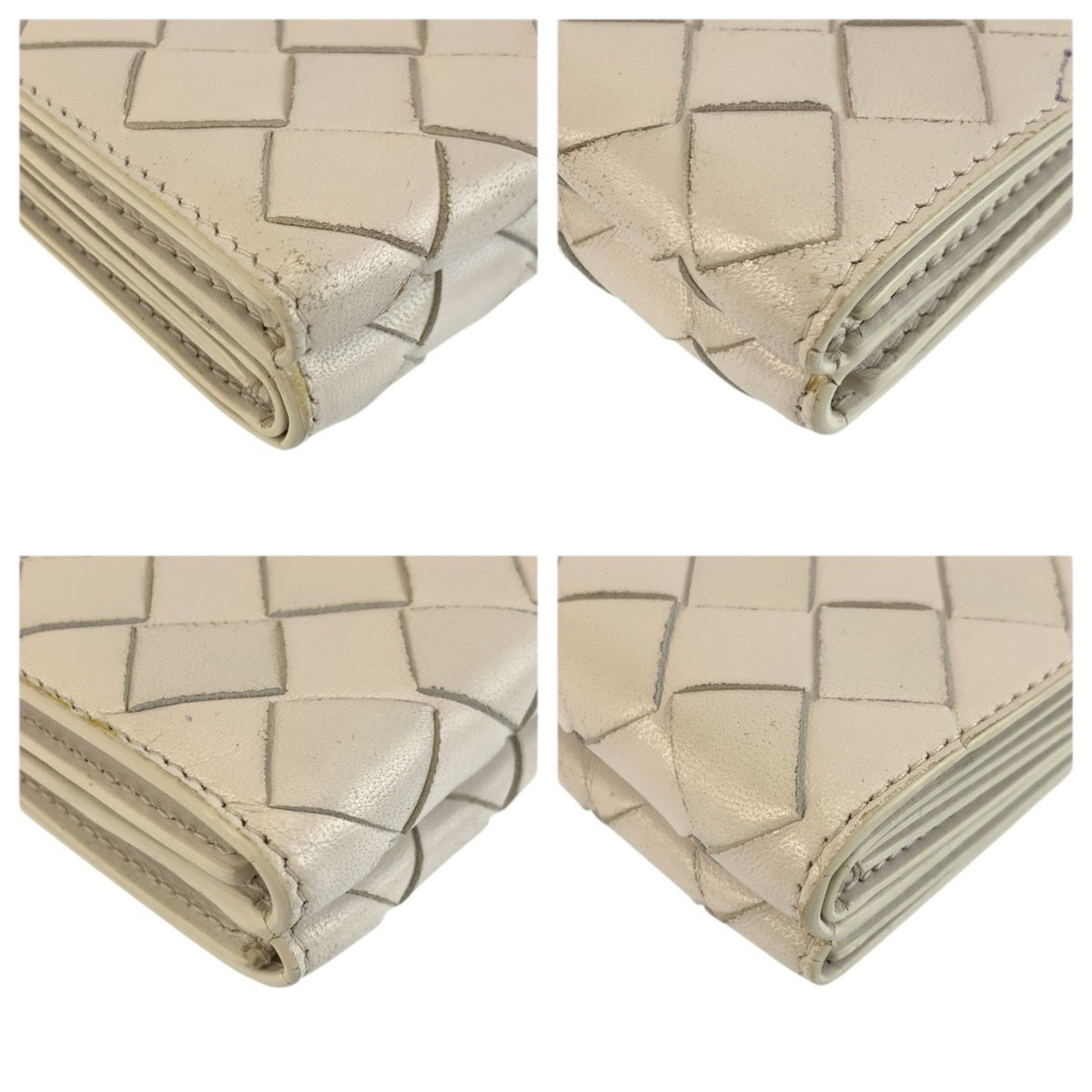 Bottega Veneta White Intrecciato Wallet (Tri-Fold) (Pre-Owned)