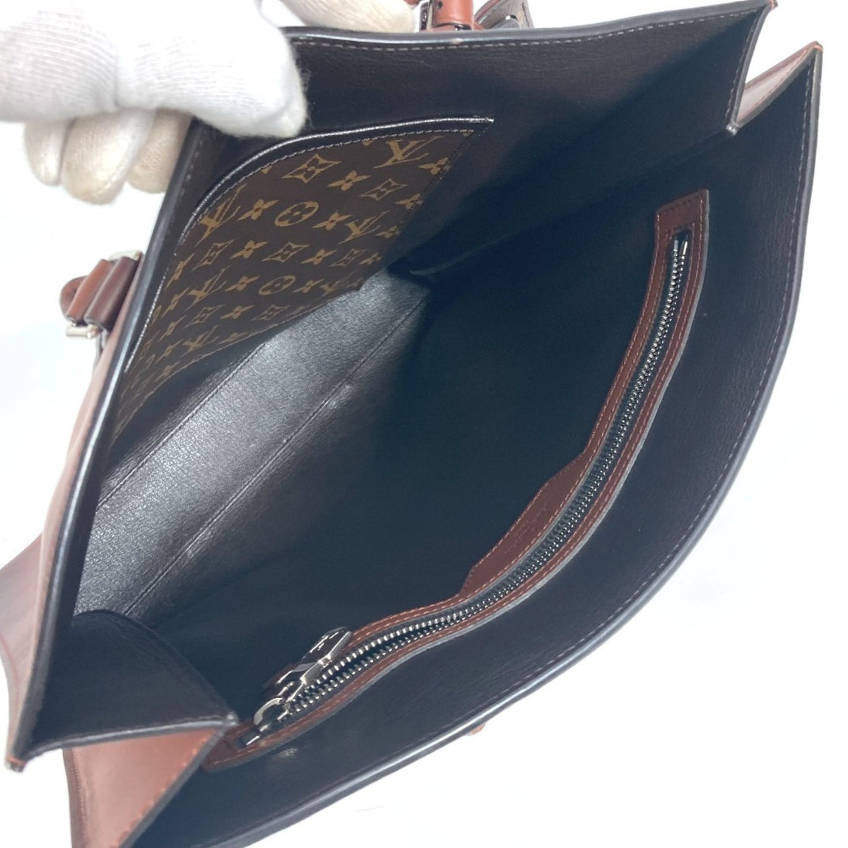 Louis Vuitton Brown Nomade Leather Briefcase Handbag Tote Bag (Pre-Owned)