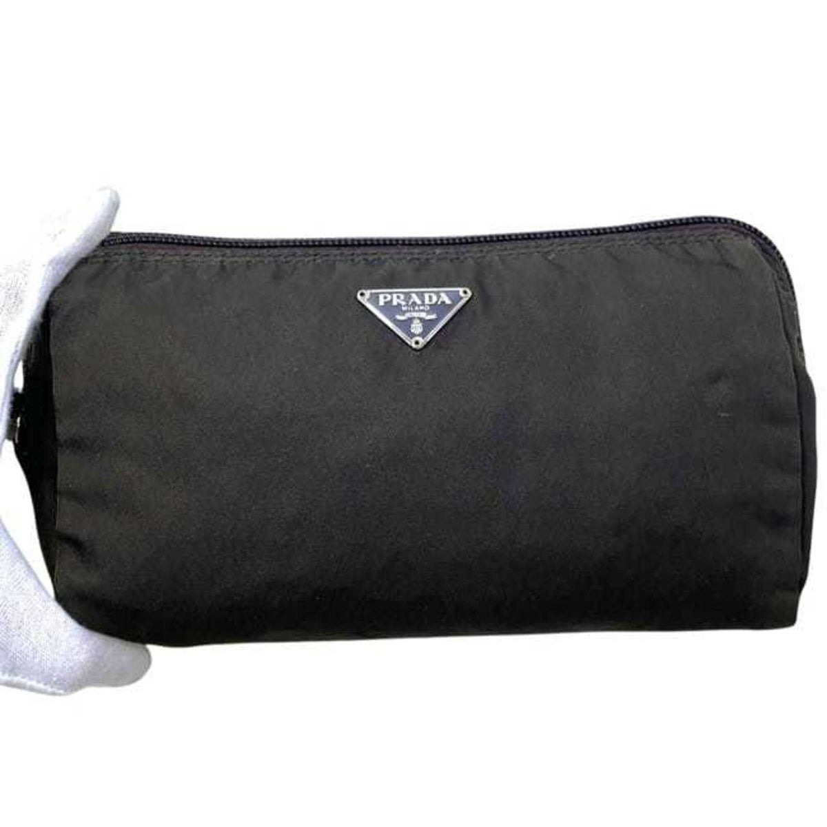 Prada Brown Dark Brown Nylon Pouch (Pre-Owned)