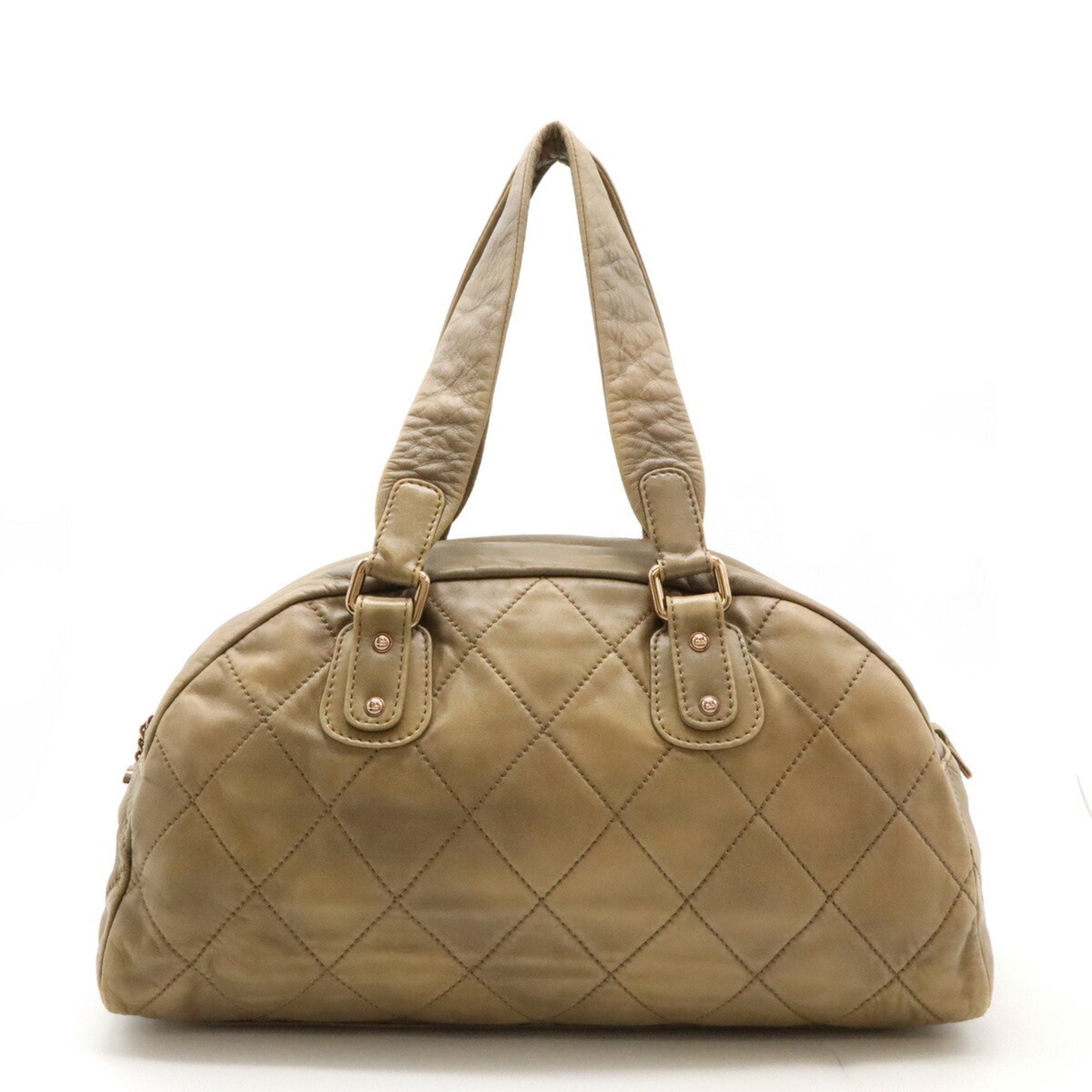Chanel Brown Leather Boston Bag Tote Bag (Pre-Owned)