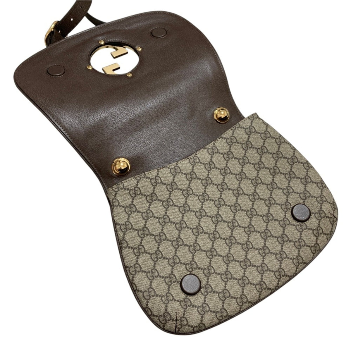 Gucci Beige Brown Gg Supreme Shoulder Bag (Pre-Owned)