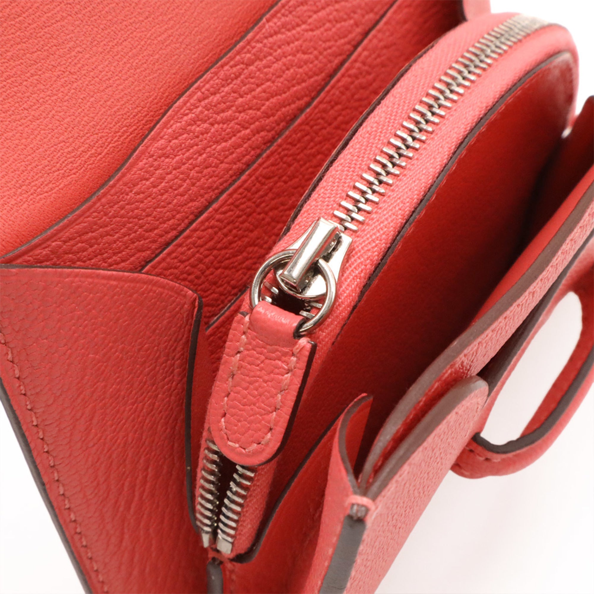 Hermes Rose Azalee Chevre Leather Wallet (Bi-Fold) (Pre-Owned)