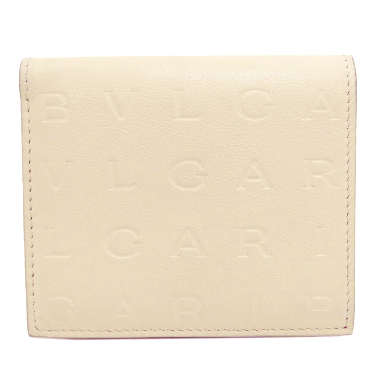 Bvlgari Logomania Beige Leather Wallet (Bi-Fold) (Pre-Owned)