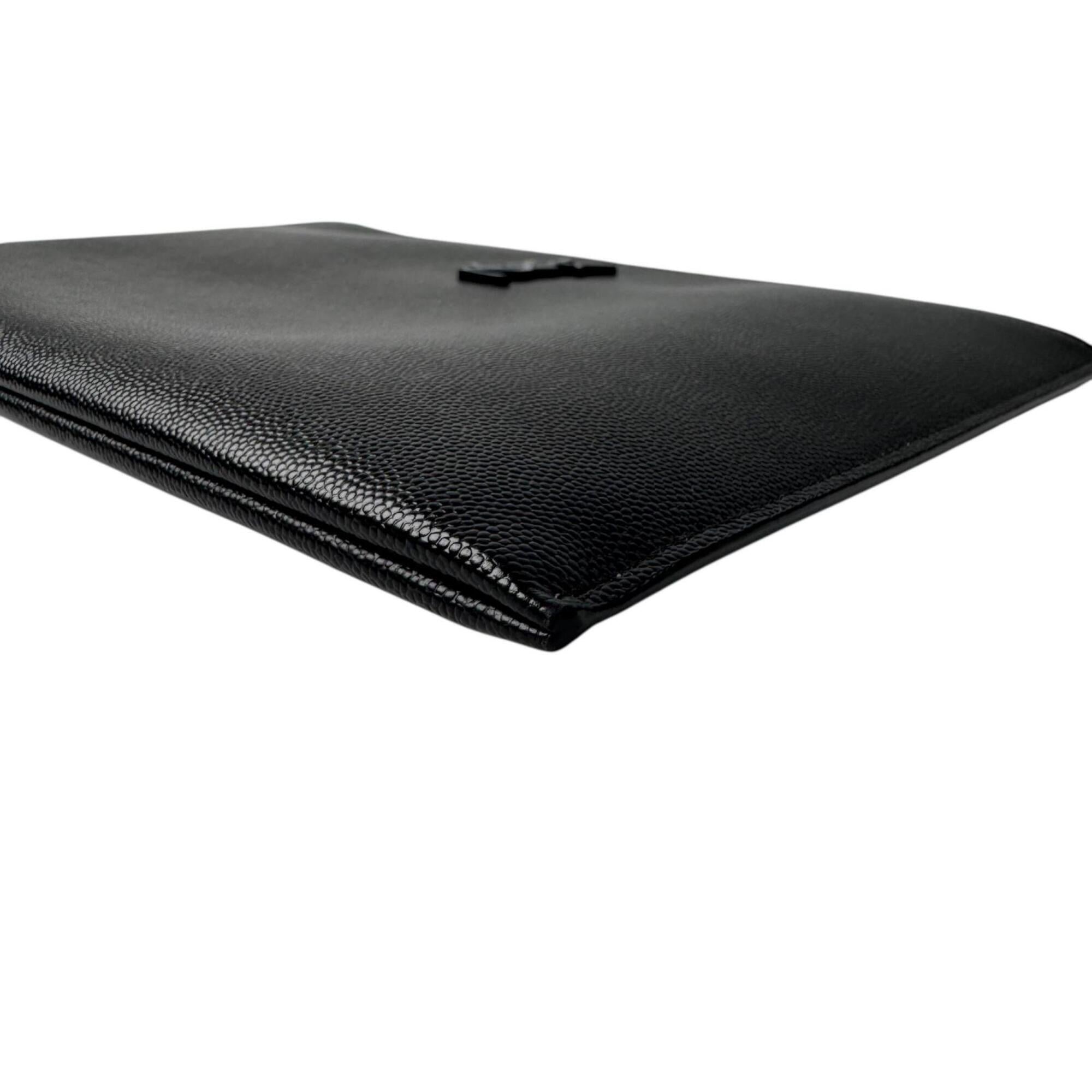 Yves Saint Laurent Black Leather Clutch Bag (Pre-Owned)