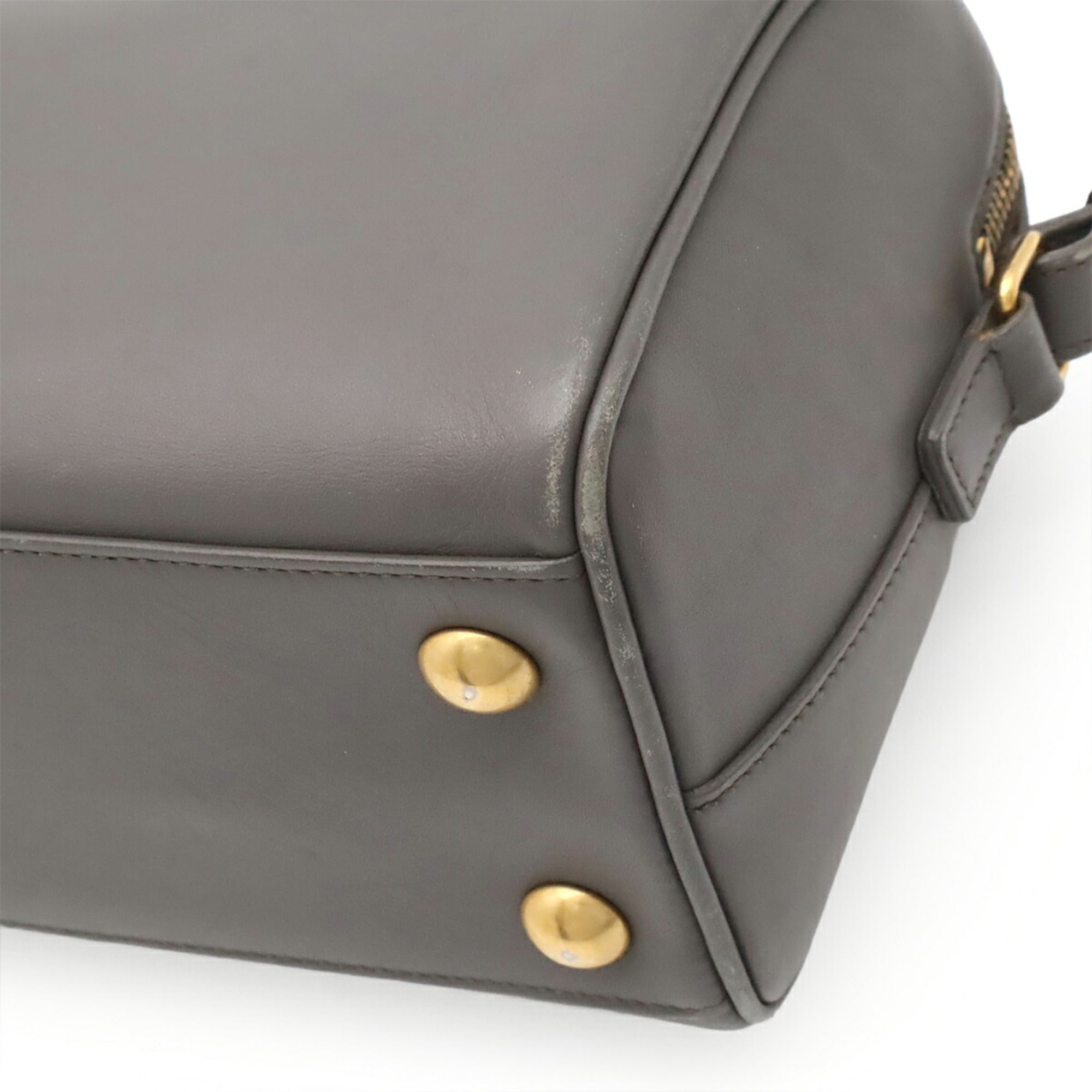 Yves Saint Laurent Gray Leather Handbag Shoulder Bag (Pre-Owned)