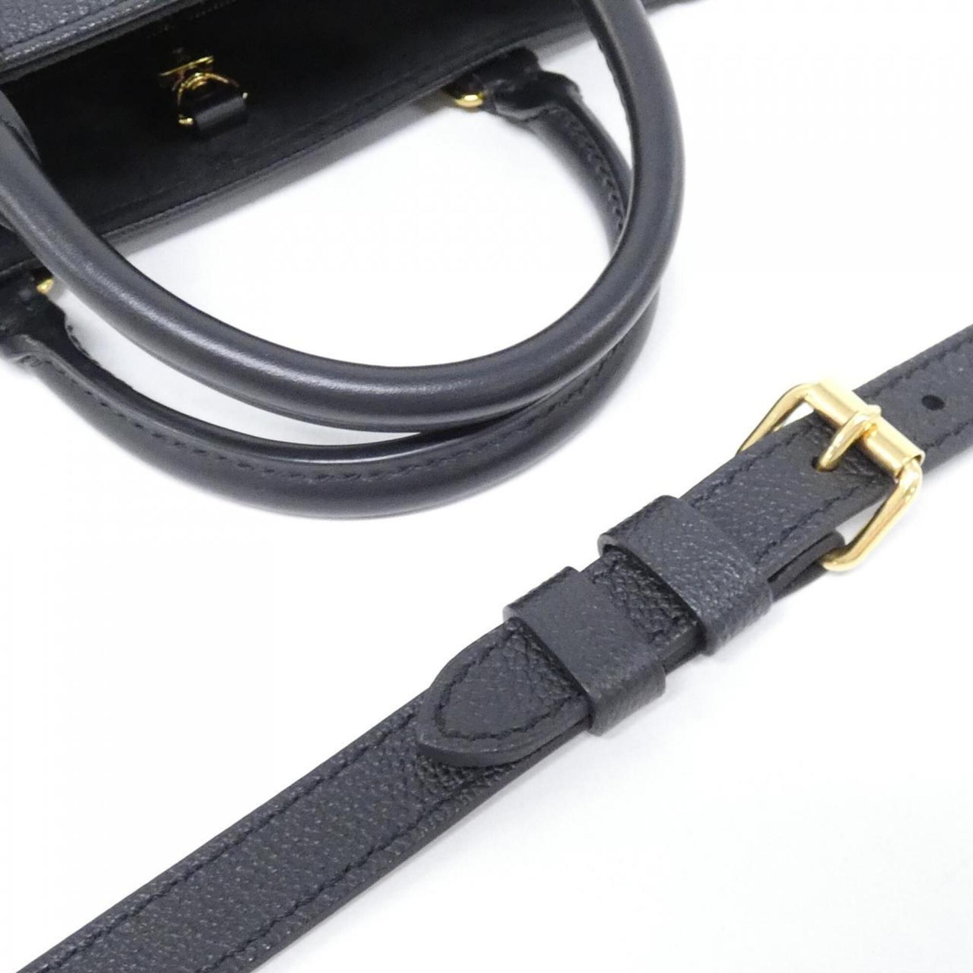 Louis Vuitton Black Leather Handbag (Pre-Owned)