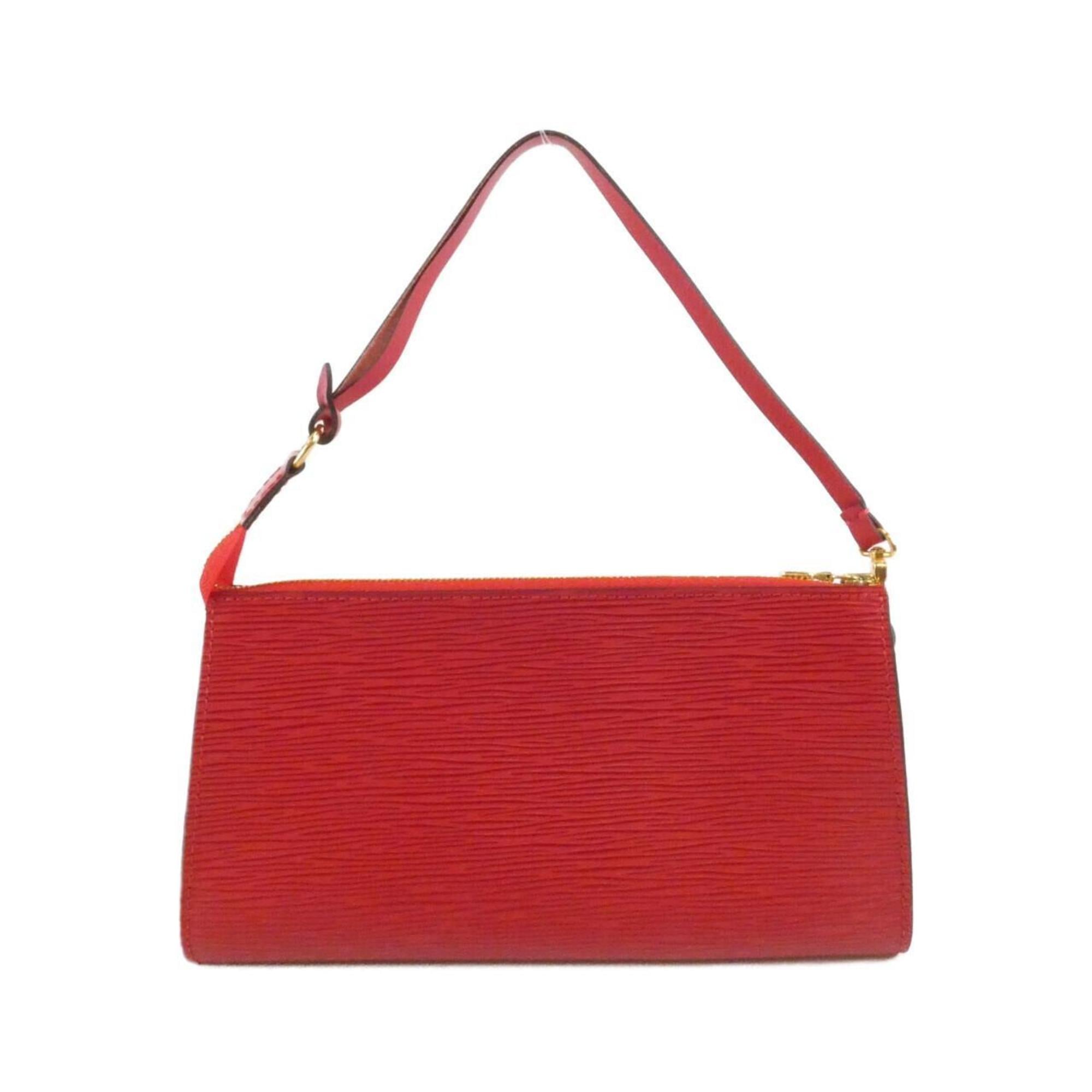 Louis Vuitton Red Color Leather Pochette Pouch (Pre-Owned)