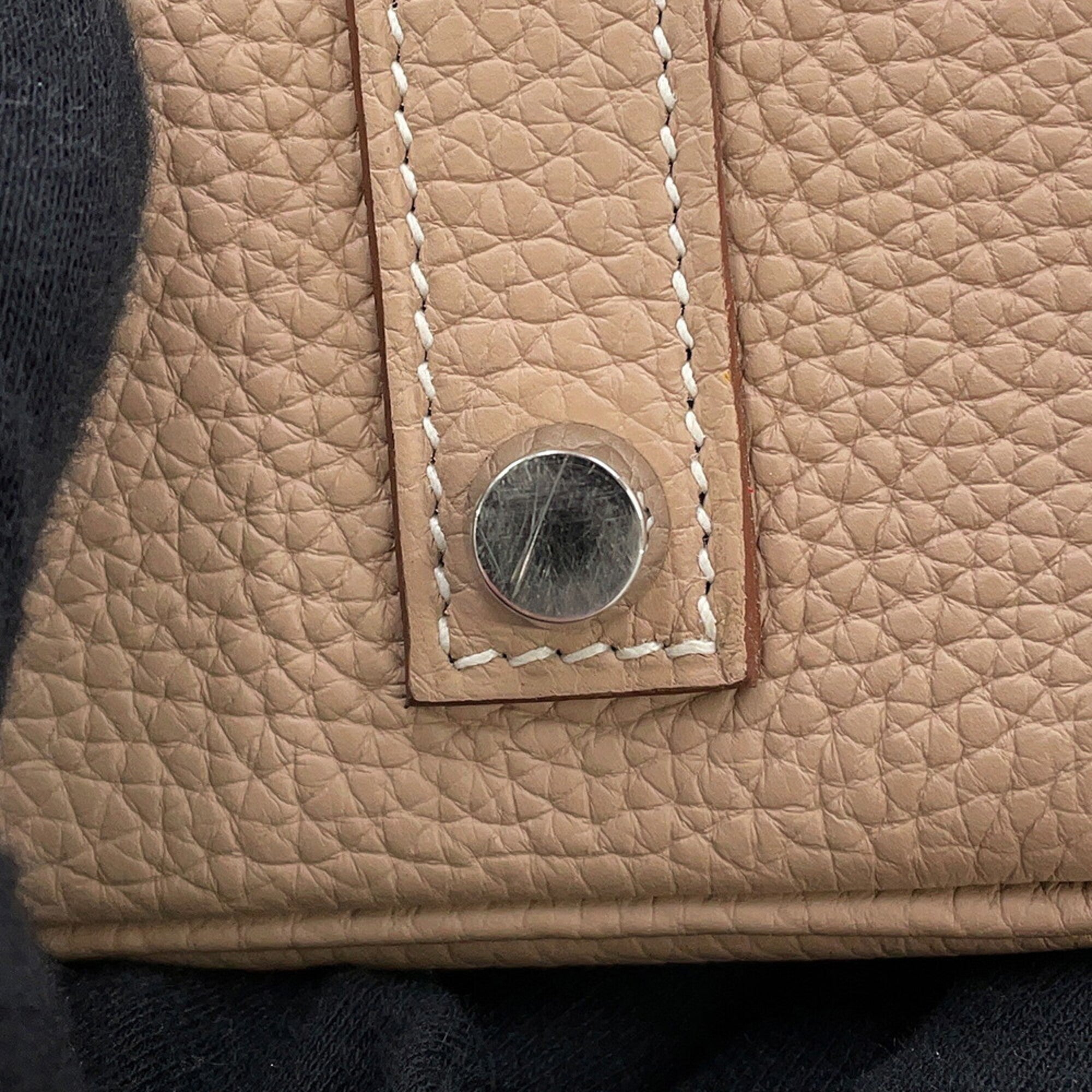 Hermes Birkin Argile Taurillon Clemence Leather Handbag (Pre-Owned)