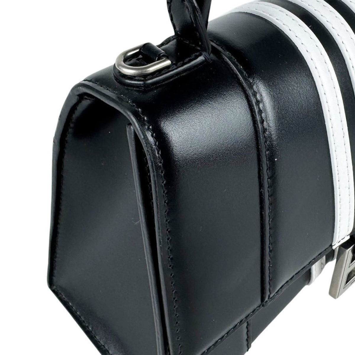 Balenciaga Black White Leather Handbag Shoulder Bag (Pre-Owned)