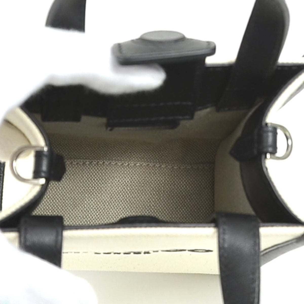 Jimmy Choo Black Ivory Canvas Leather Shoulder Bag (Pre-Owned)