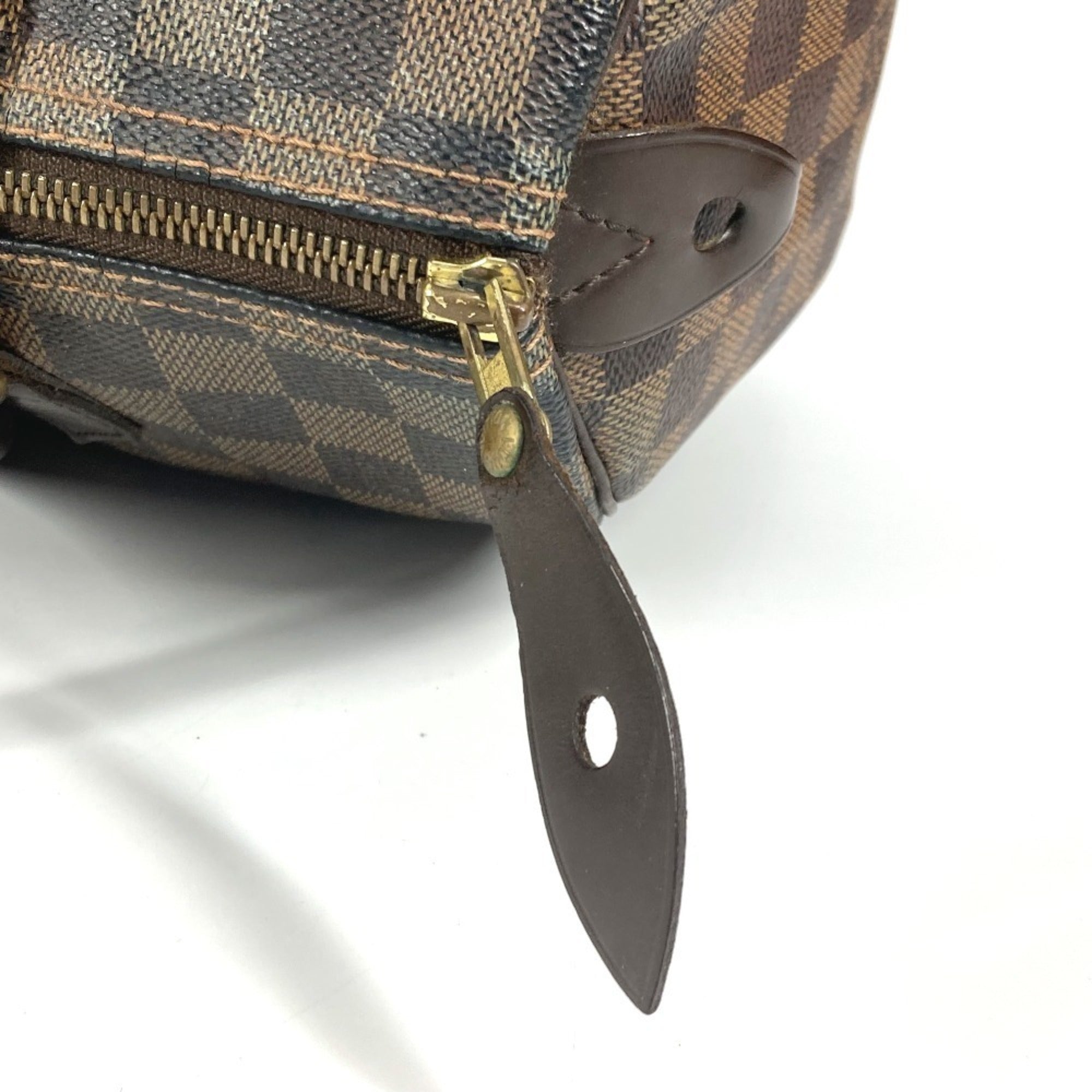 Louis Vuitton Brown Damier Canvas Ebene Damier Canvas Boston Bag Handbag (Pre-Owned)