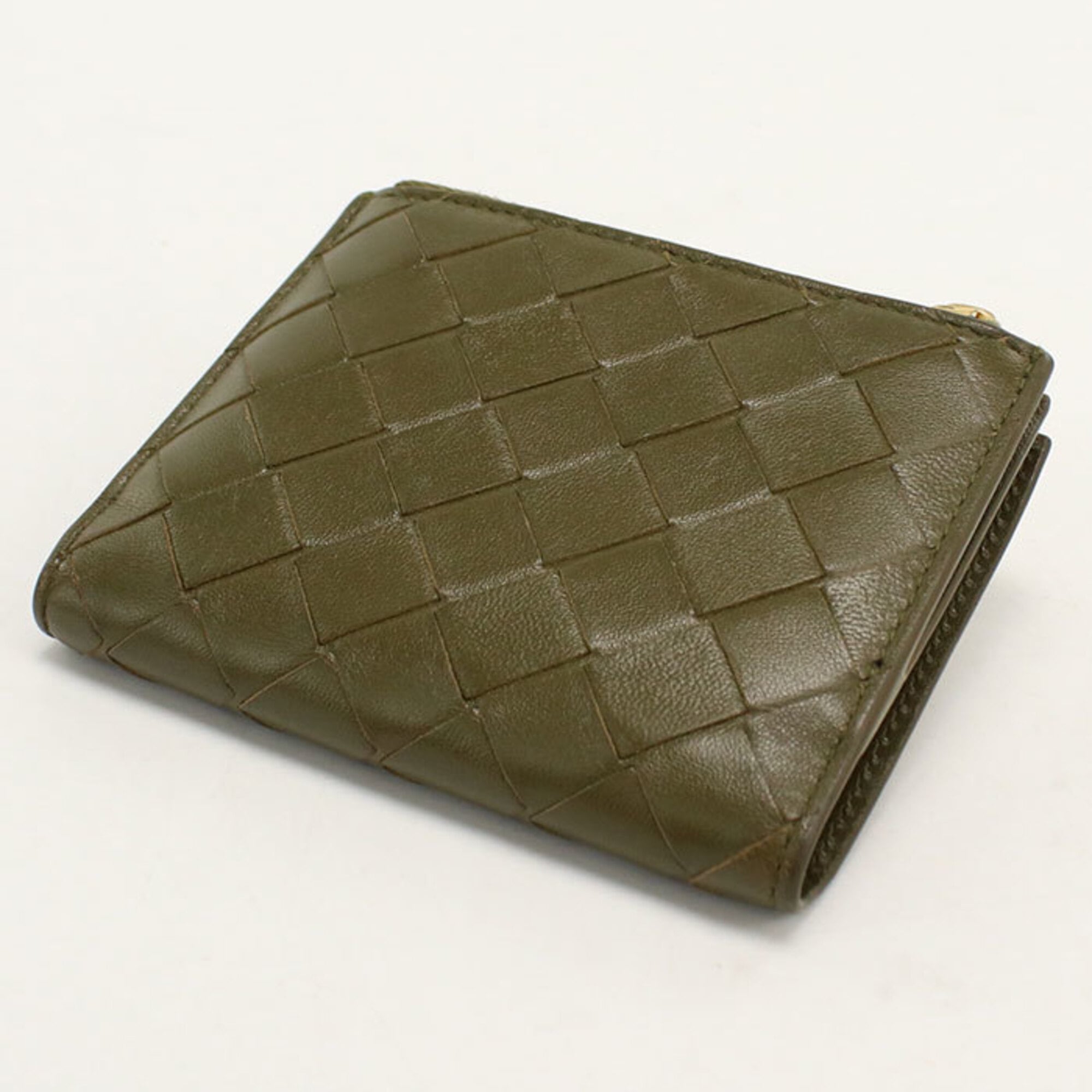 Bottega Veneta Khaki Leather Wallet (Bi-Fold) (Pre-Owned)
