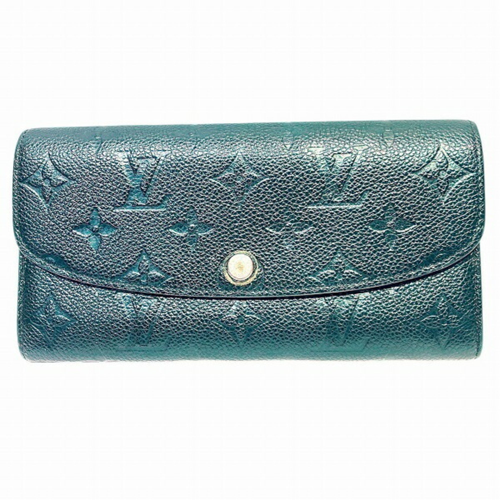 Louis Vuitton Noir Leather Long Wallet (Bi-Fold) (Pre-Owned)