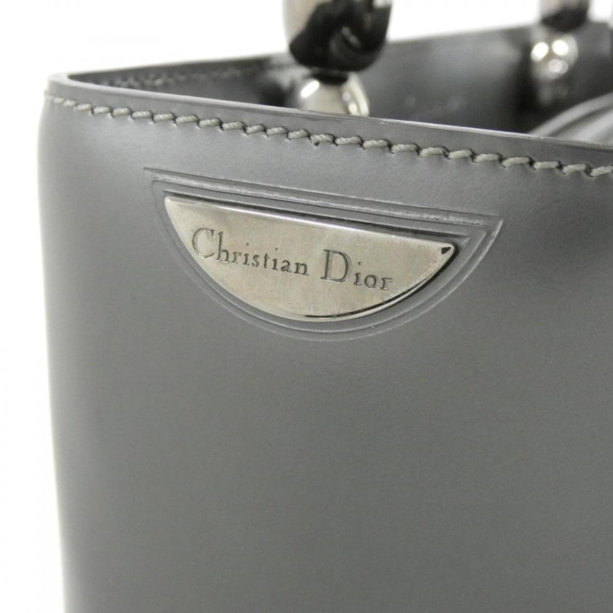 Christian Dior Gray Leather Handbag (Pre-Owned)