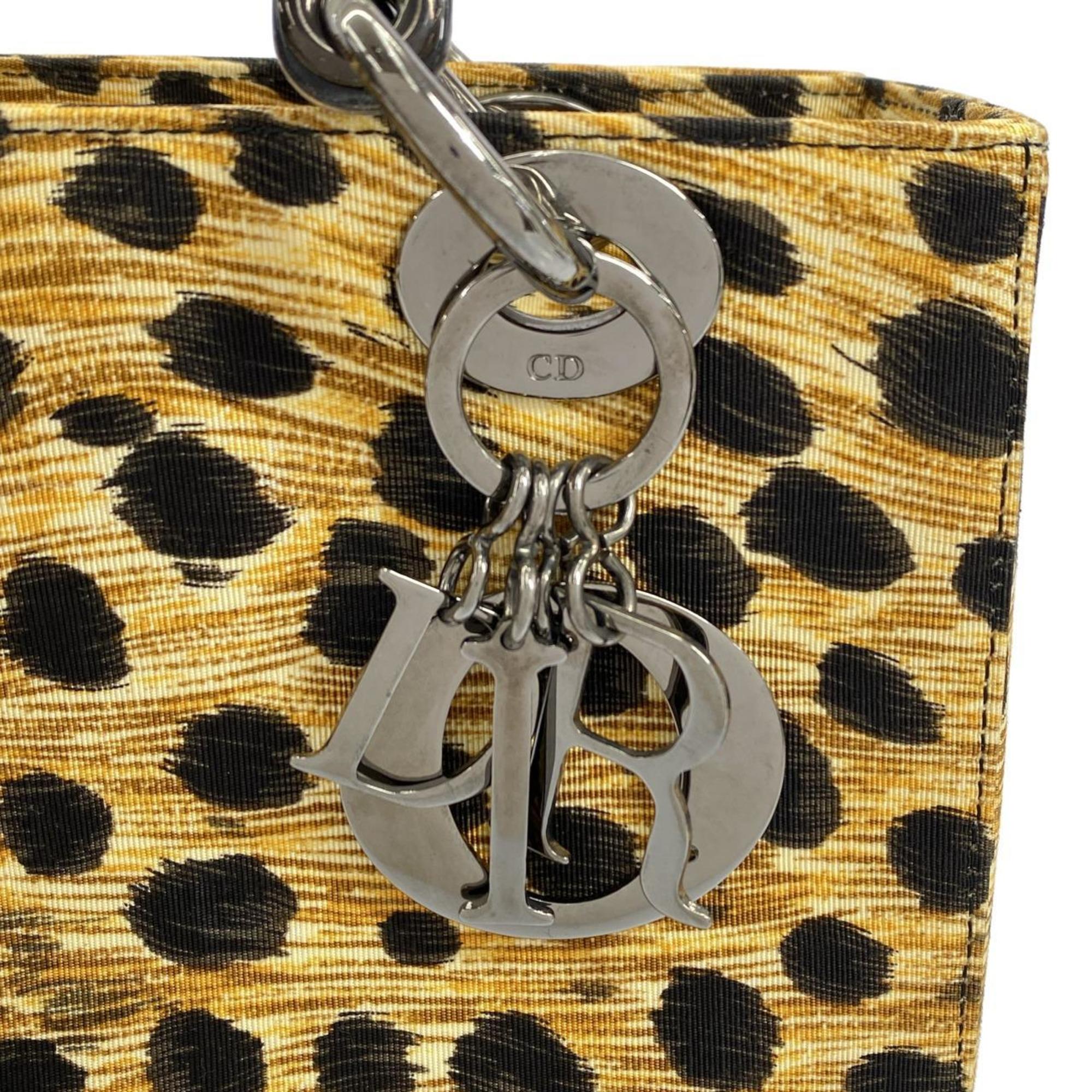 Christian Dior Black Yellow Canvas Handbag (Pre-Owned)
