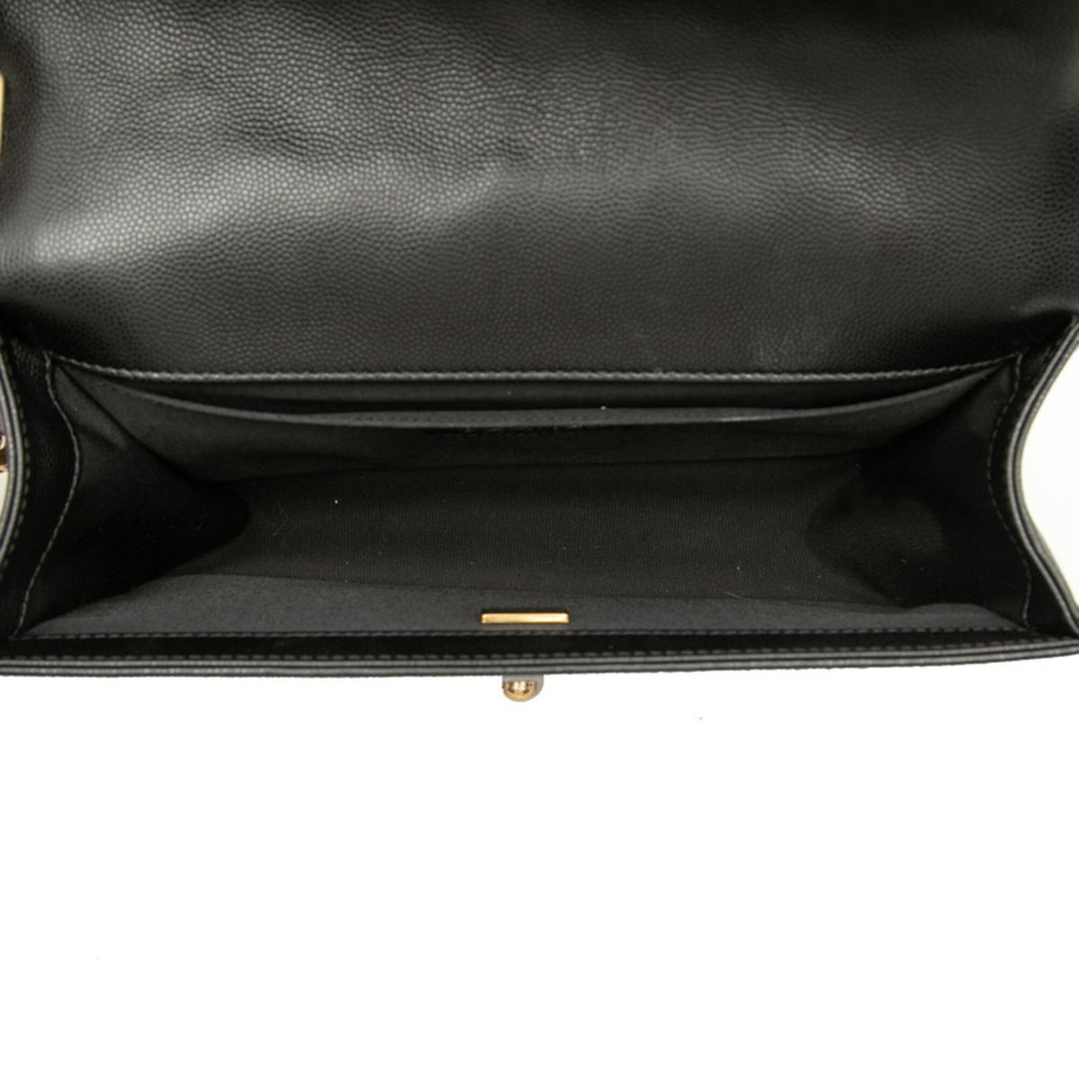 Chanel Black Gold Grained Calfskin Shoulder Bag (Pre-Owned)
