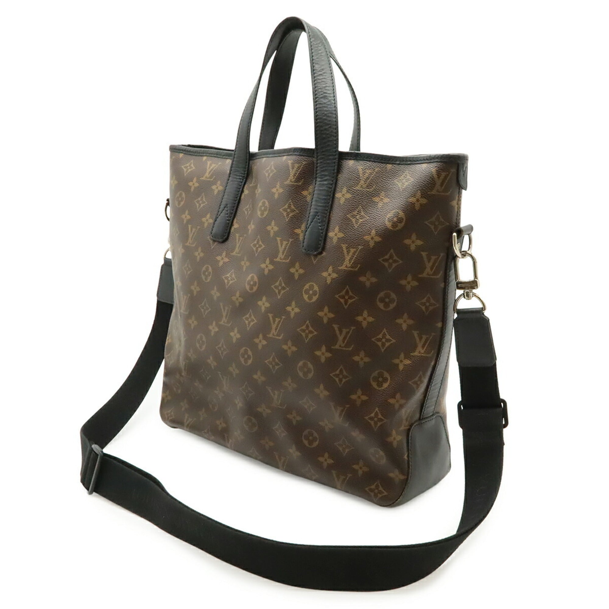 Louis Vuitton Monogram Black Brown Monogram Leather Shoulder Bag Tote Bag (Pre-Owned)