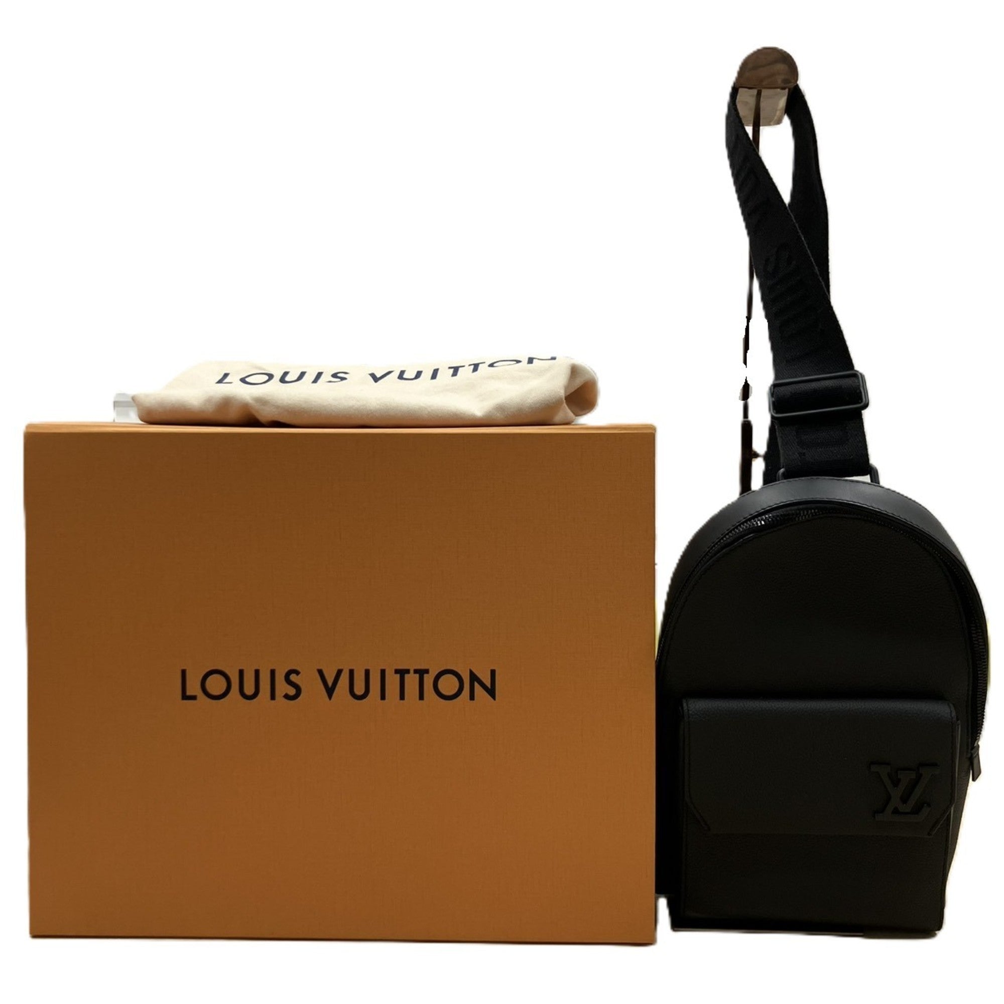 Louis Vuitton Black Leather Sling Bag (Pre-Owned)