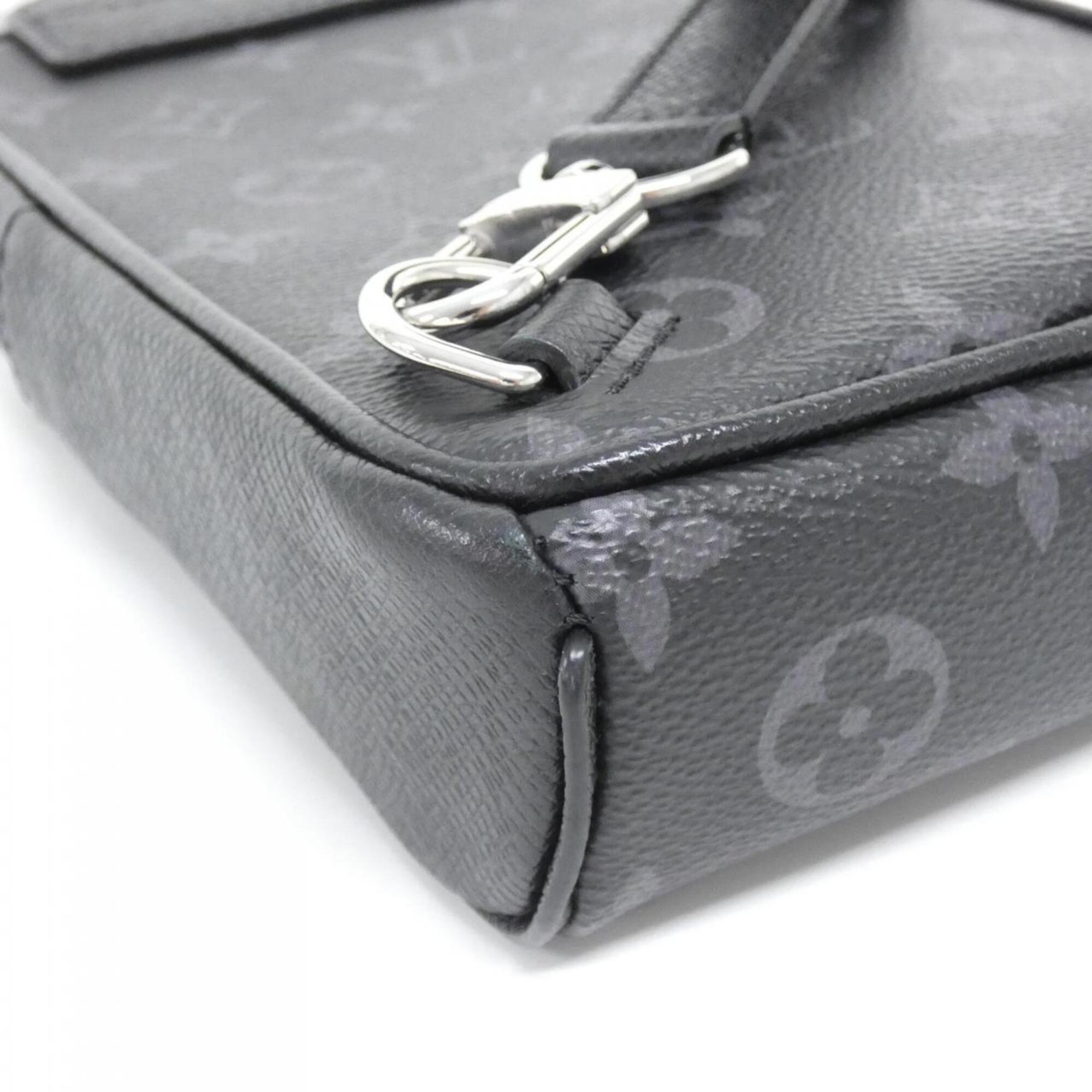 Louis Vuitton Black Coated Canvas Leather Shoulder Bag (Pre-Owned)