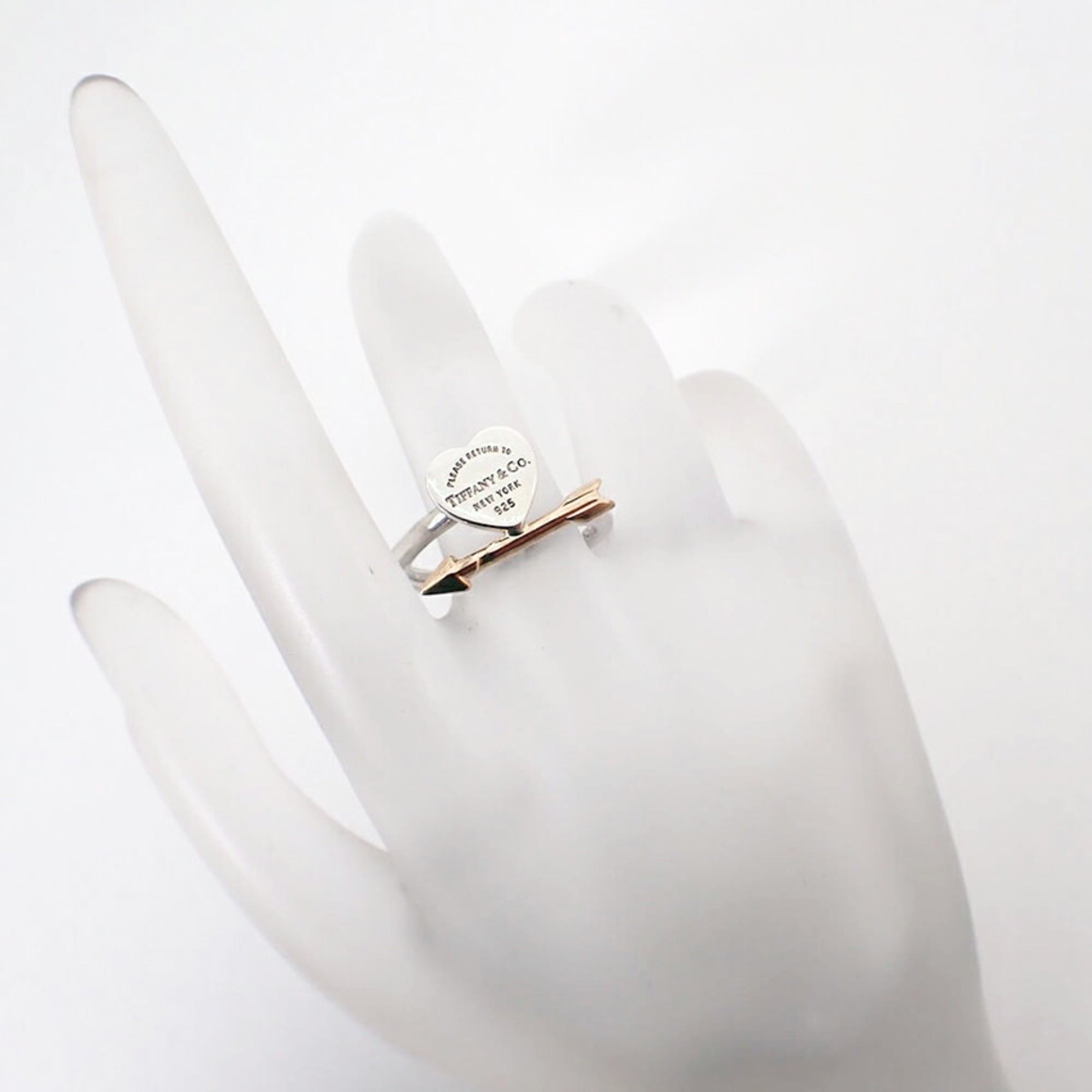 Tiffany Pink Gold (18K) Sterling Silver 925 Band Ring (Pre-Owned)