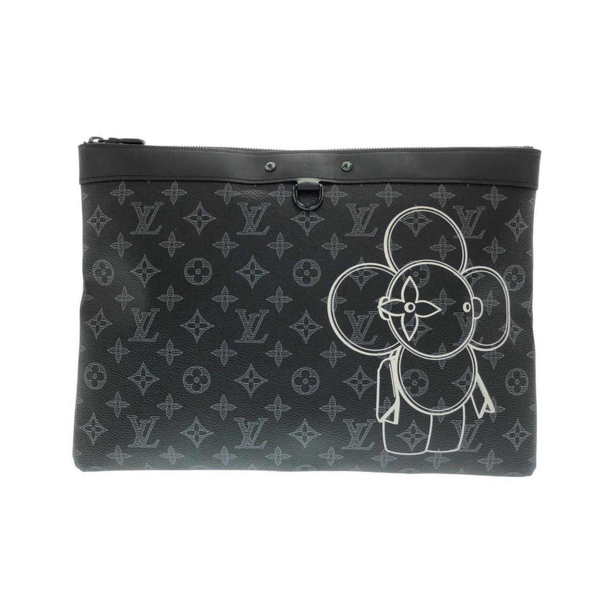 Louis Vuitton Black Coated Canvas Leather Handbag Pochette (Pre-Owned)
