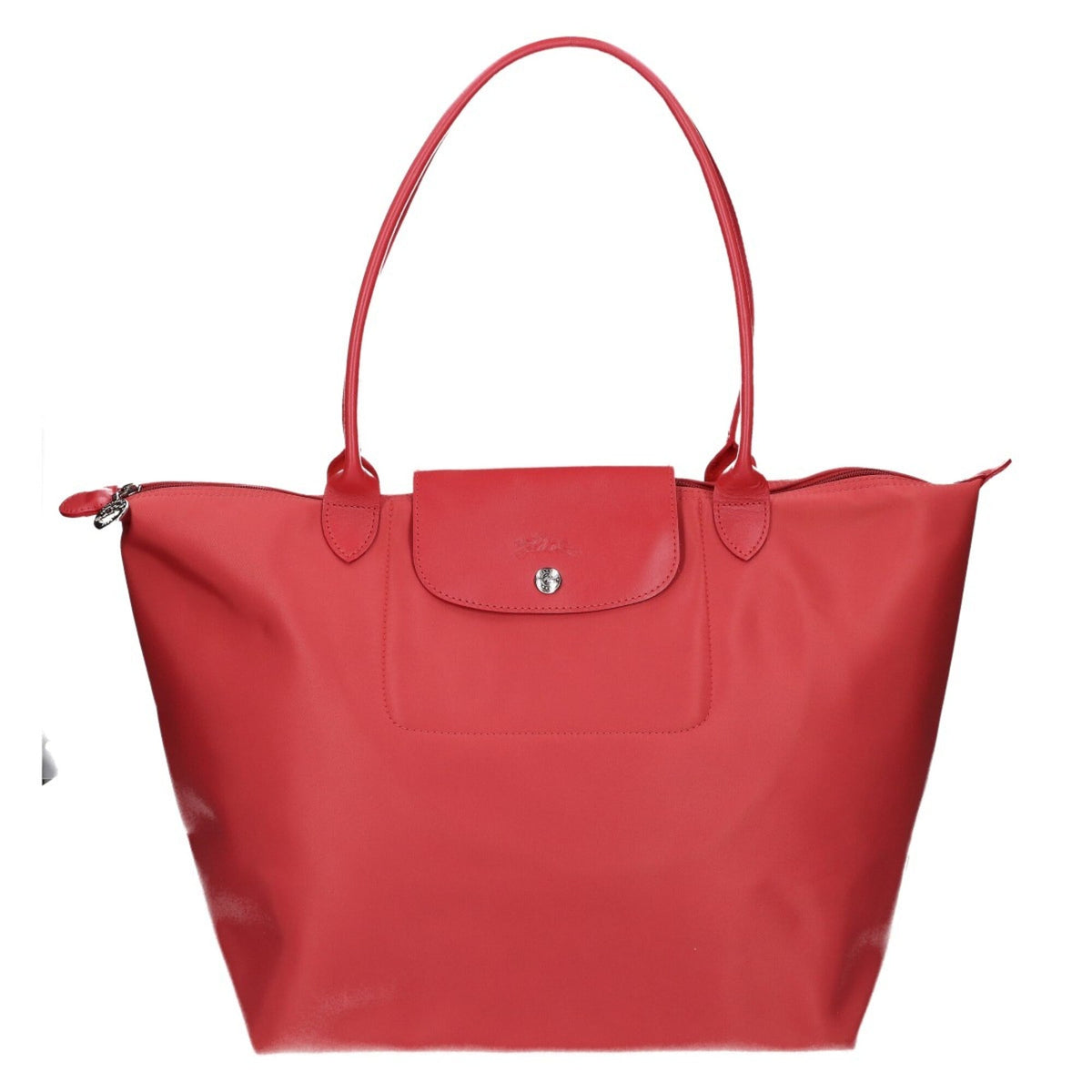 Longchamp Red Color Nylon Tote Bag (Pre-Owned)
