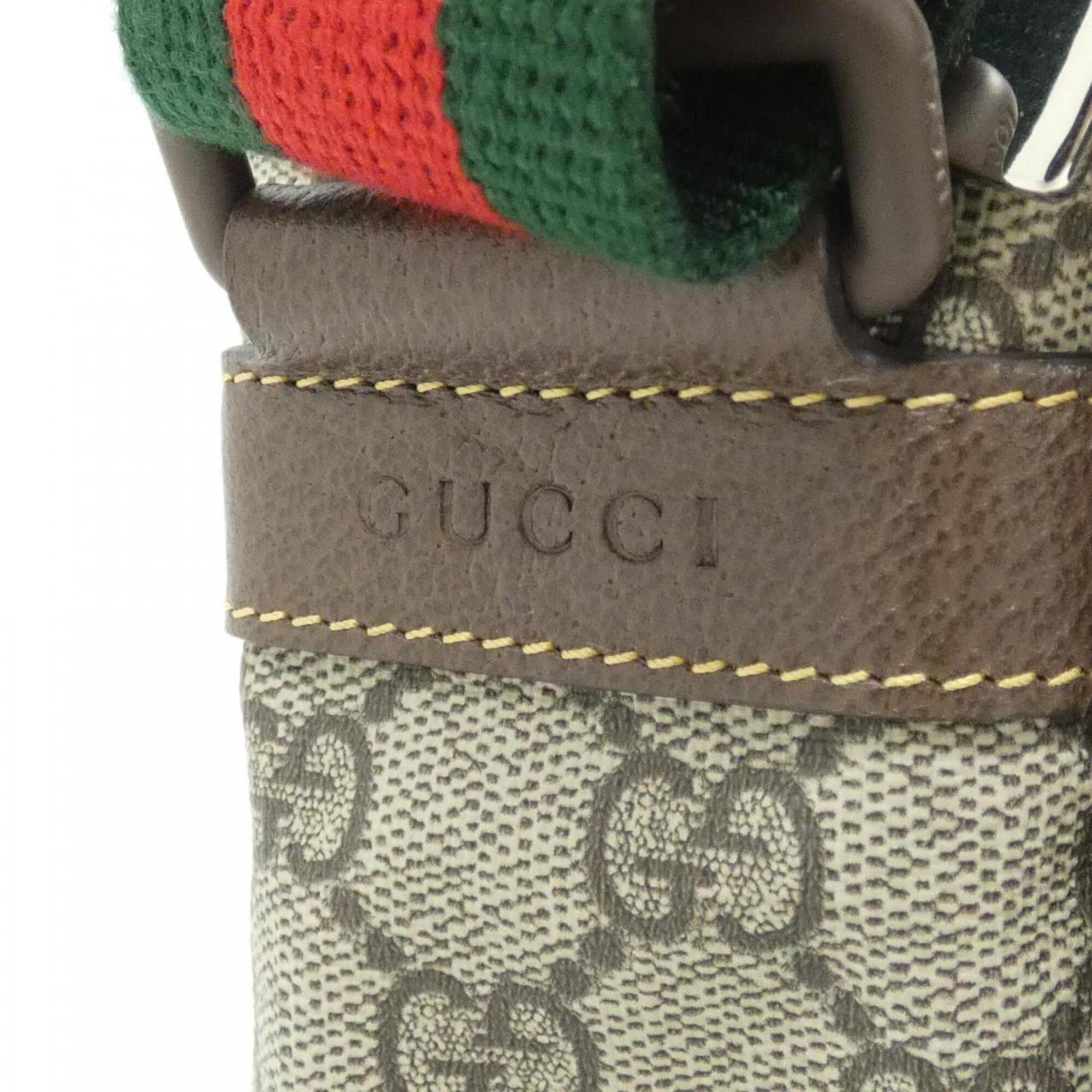 Gucci Beige Brown Gg Supreme Canvas Shoulder Bag (Pre-Owned)
