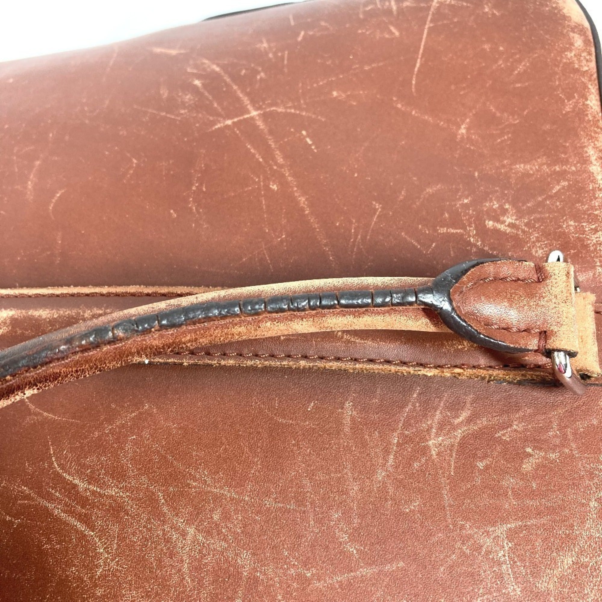 Louis Vuitton Brown Leather Handbag Tote Bag (Pre-Owned)