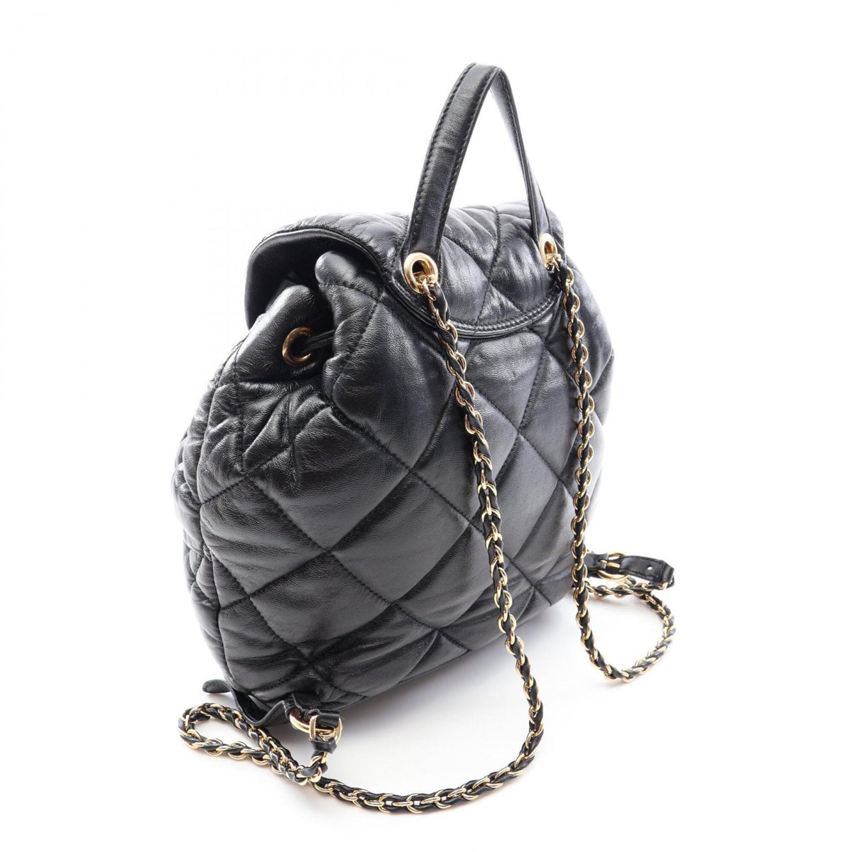 Salvatore Ferragamo Black Leather Backpack Handbag (Pre-Owned)
