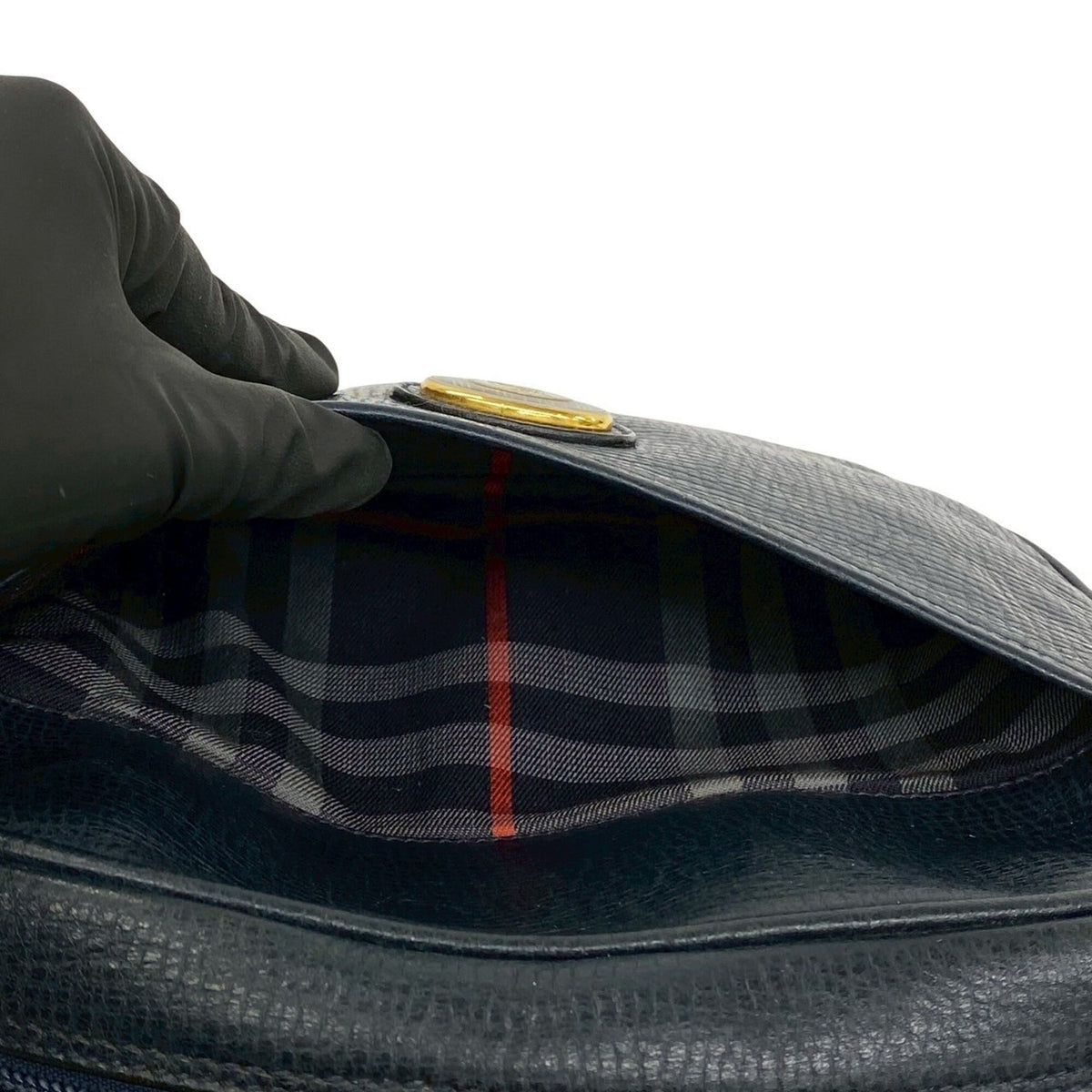 Burberry Navy Leather Shoulder Bag (Pre-Owned)