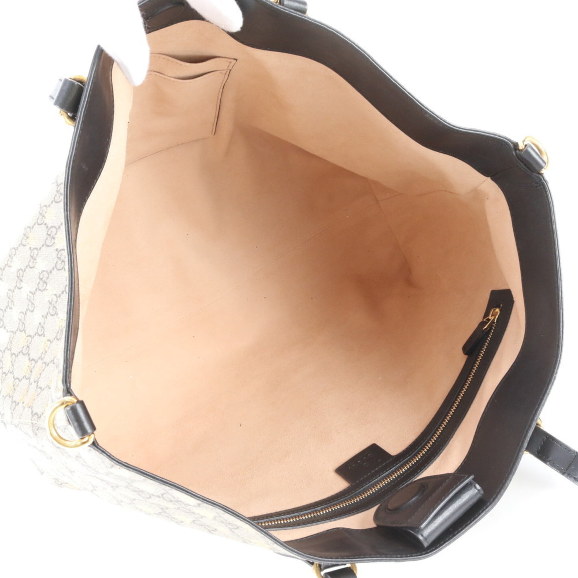 Gucci Brown Leather Coated Canvas Handbag Shoulder Bag Tote Bag (Pre-Owned)