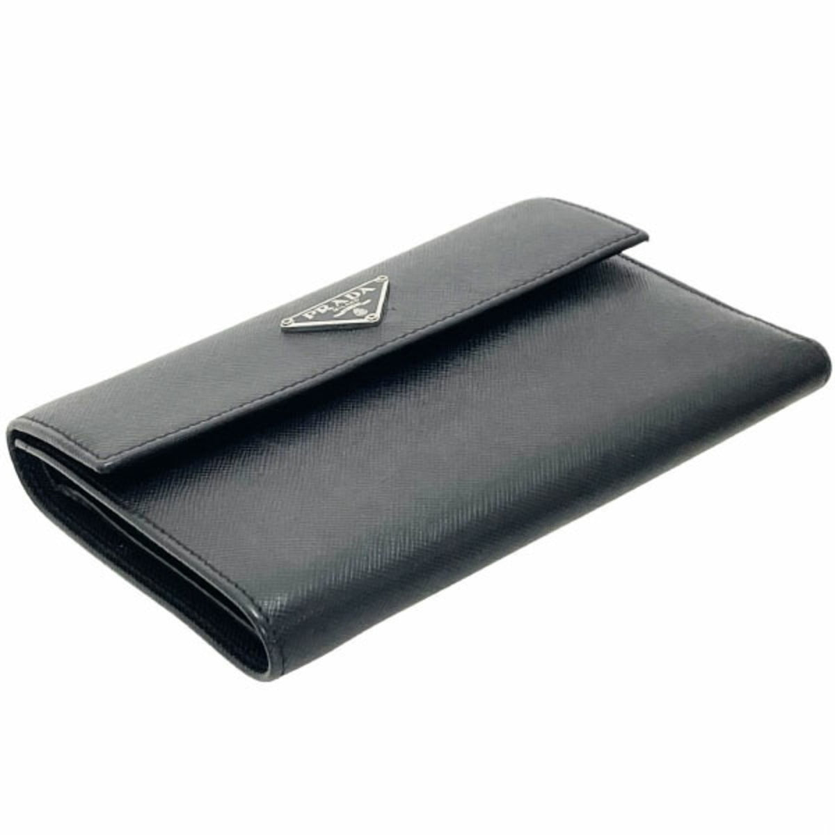 Prada Saffiano Black Nero Saffiano Wallet (Tri-Fold) (Pre-Owned)