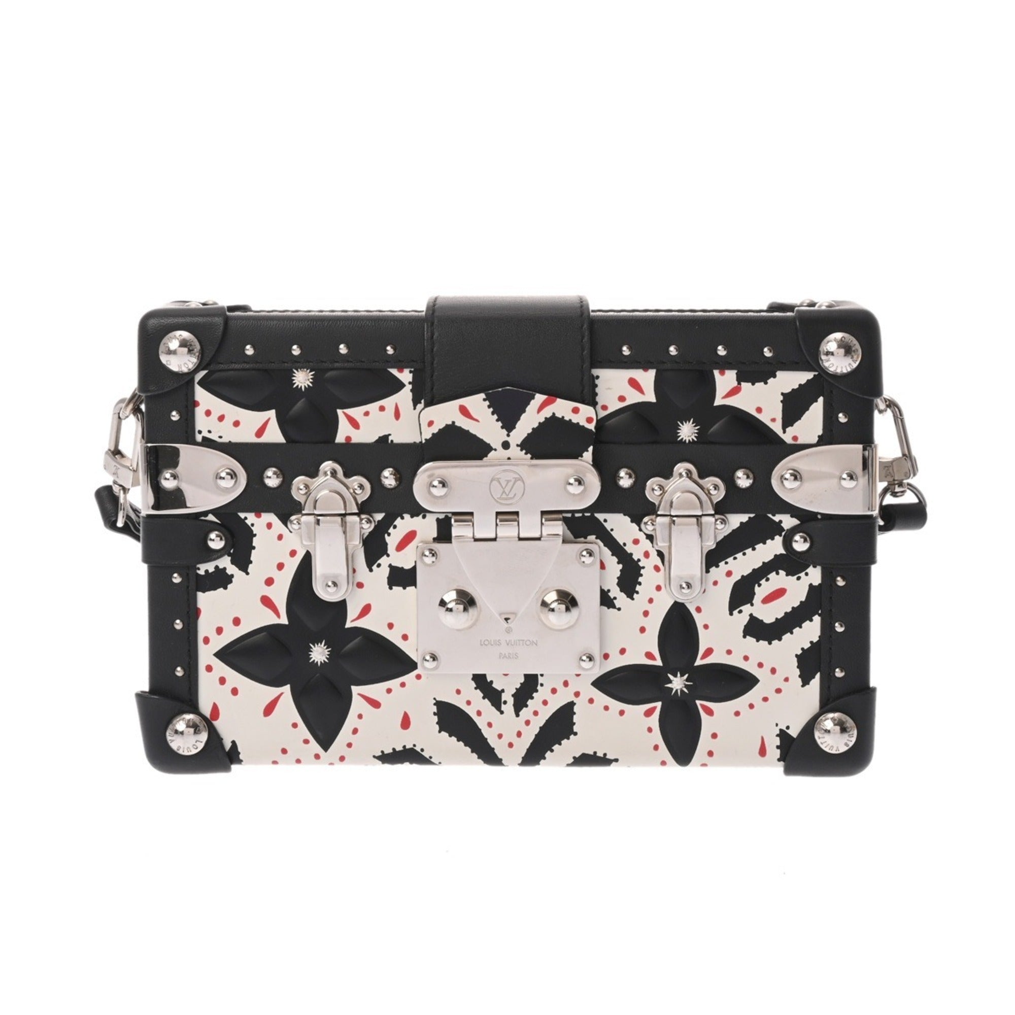 Louis Vuitton Black Red Color White Leather Shoulder Bag (Pre-Owned)