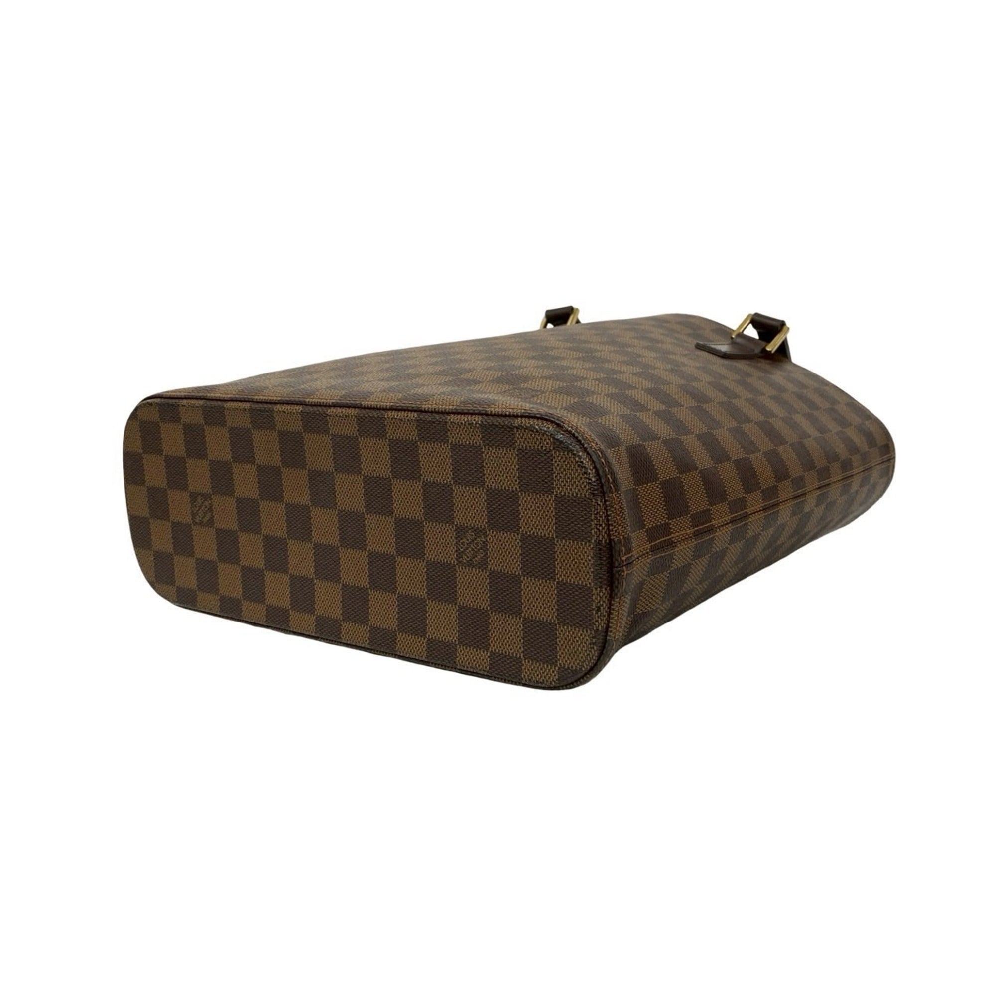 Louis Vuitton Brown Leather Pvc Handbag Tote Bag (Pre-Owned)