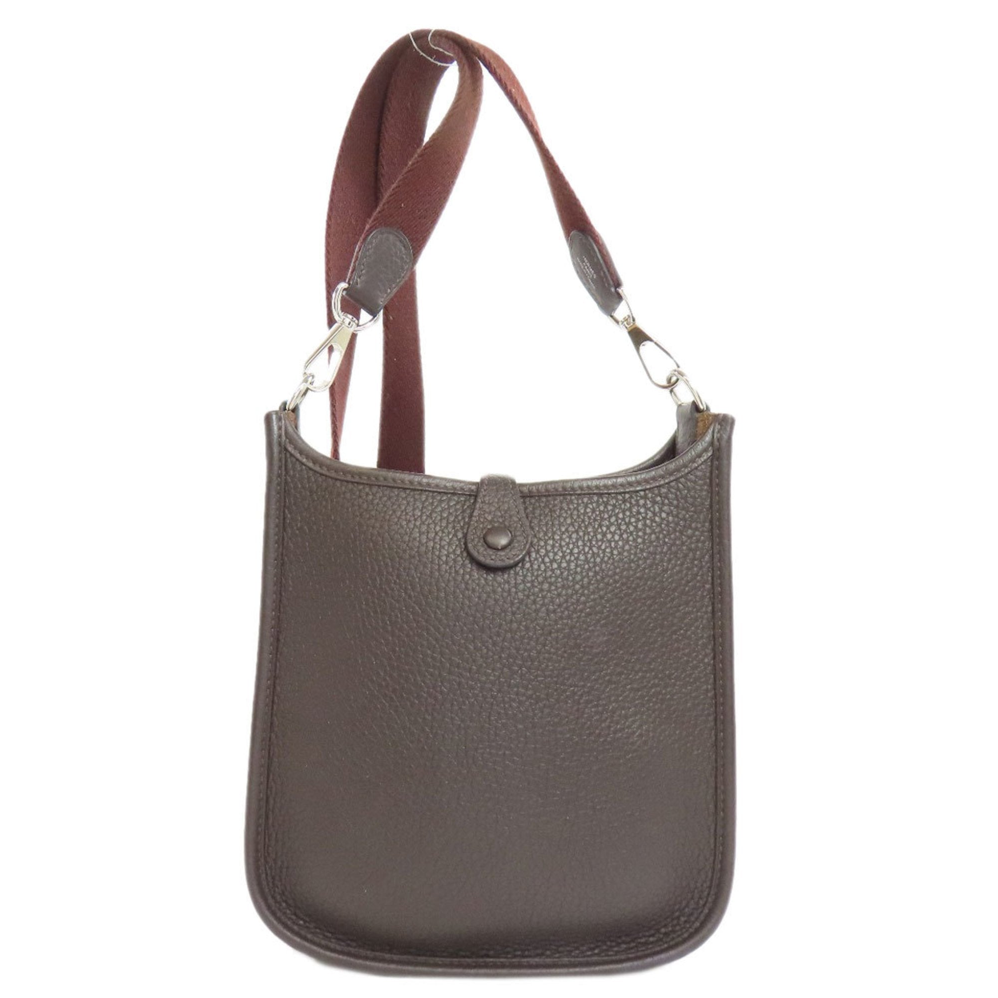 Hermes Dark Brown Taurillon Clemence Leather Shoulder Bag (Pre-Owned)