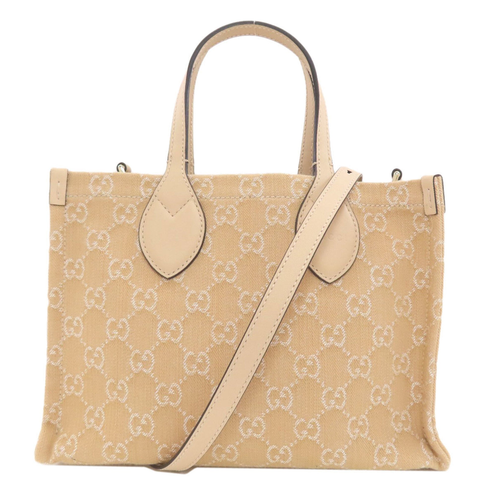 Gucci Beige Canvas Handbag (Pre-Owned)