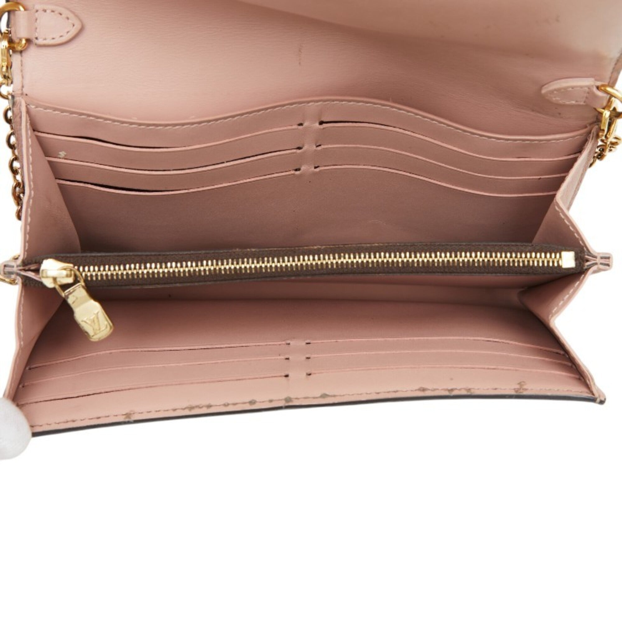 Louis Vuitton Brown Rose Ballerine Pvc Leather Chain/Shoulder Wallet (Pre-Owned)