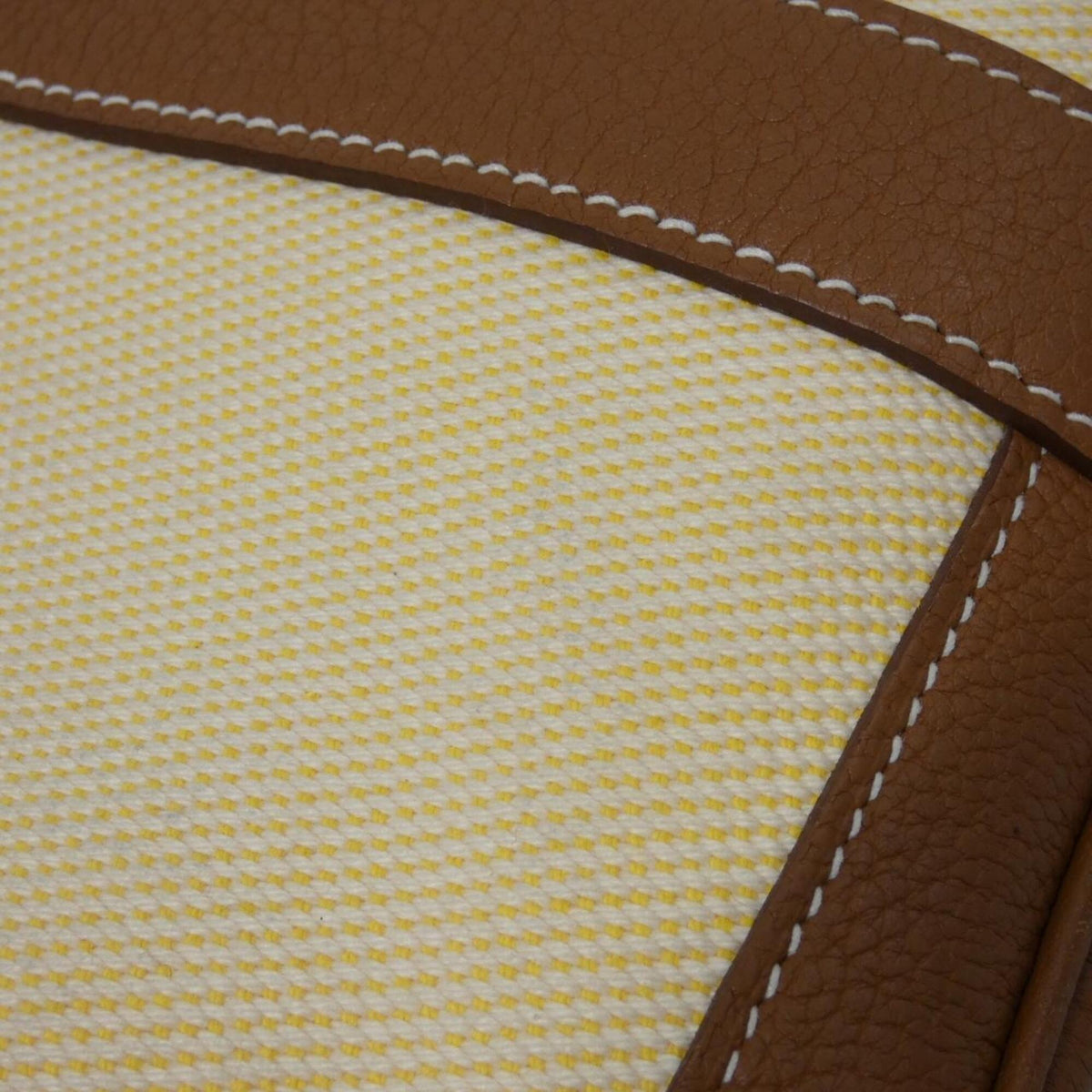 Hermes Ecru Yellow Toile H Negonda Leather Handbag (Pre-Owned)