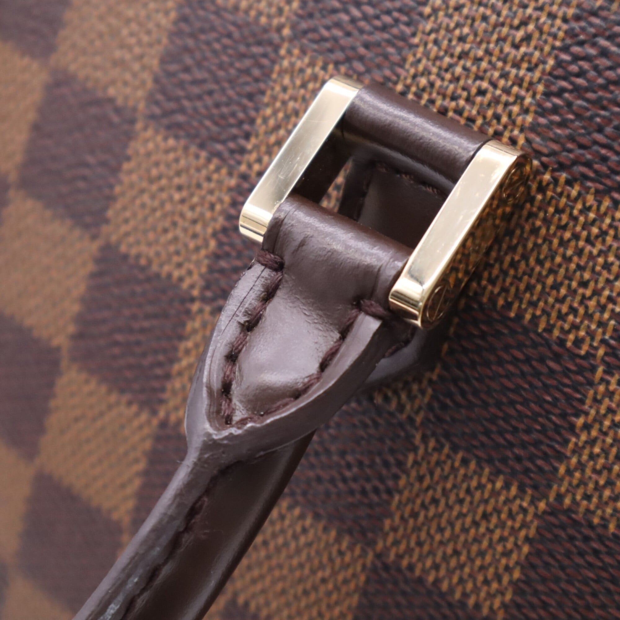 Louis Vuitton Beige Brown Coated Canvas Leather Handbag (Pre-Owned)