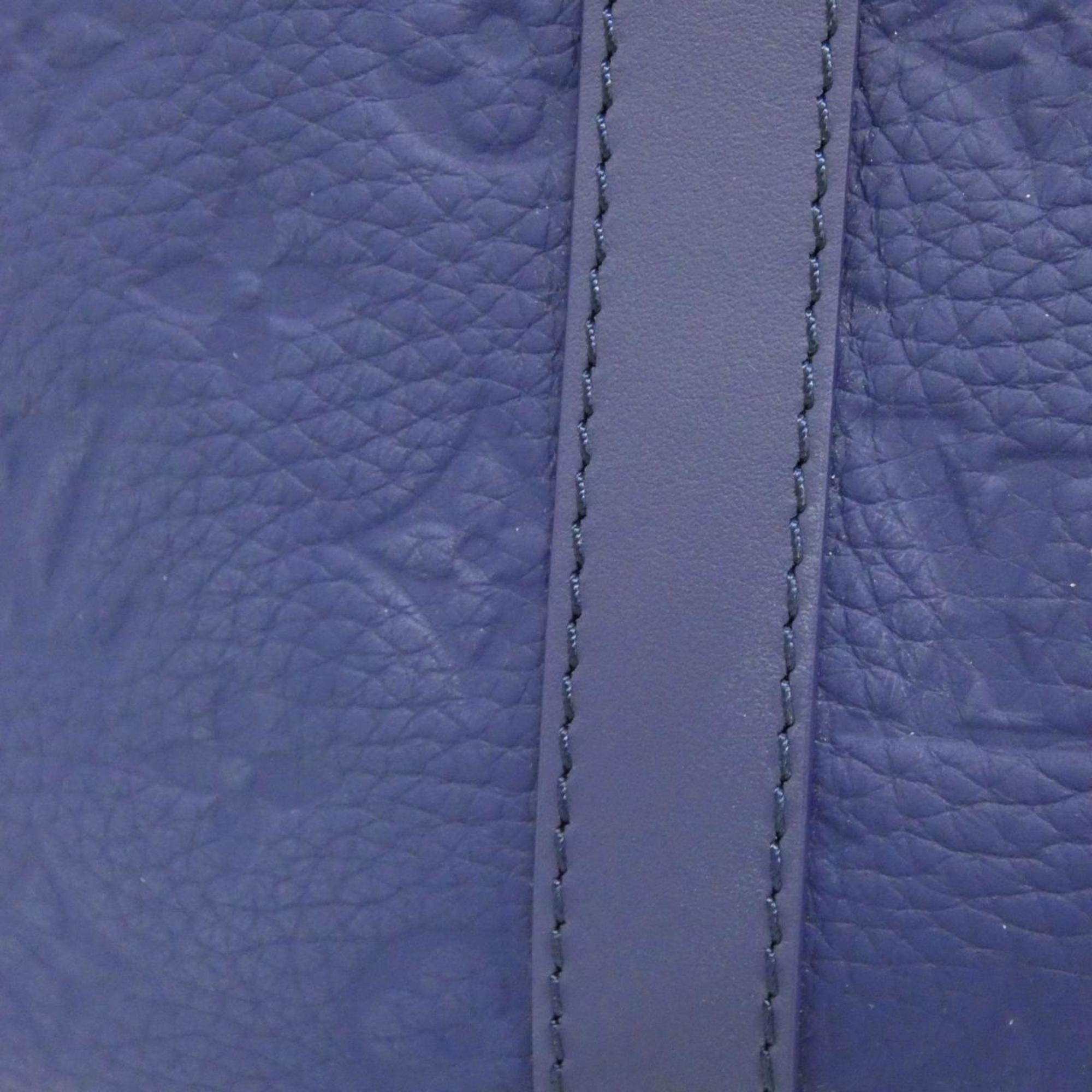 Louis Vuitton Black Blue Leather Backpack (Pre-Owned)