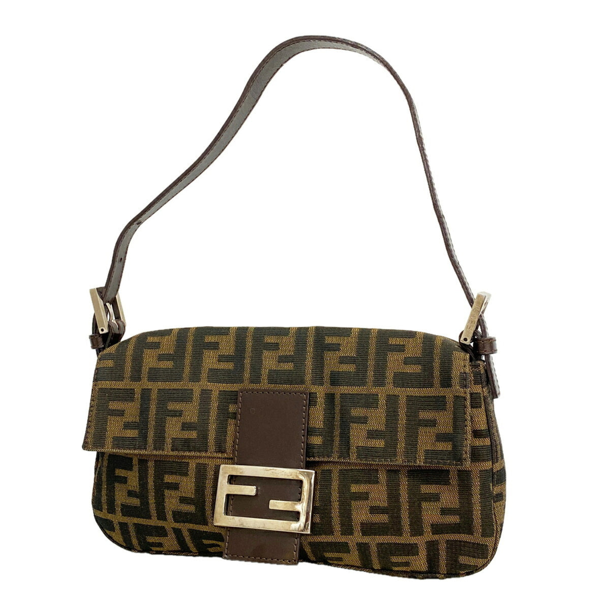 Fendi Brown Nylon Canvas Handbag (Pre-Owned)