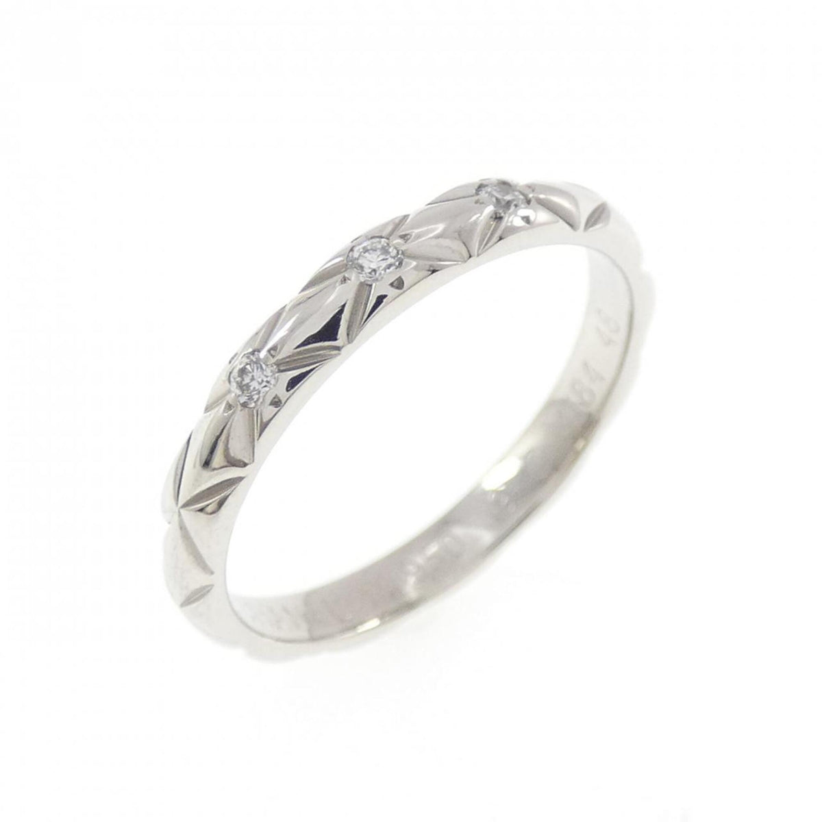 Chanel Platinum Platinum 950 Band Ring (Pre-Owned)