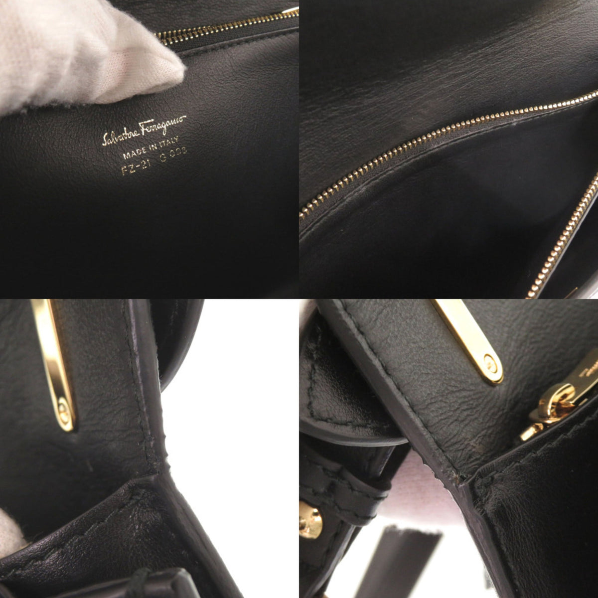 Salvatore Ferragamo Multi-Color Leather Suede Handbag Shoulder Bag (Pre-Owned)