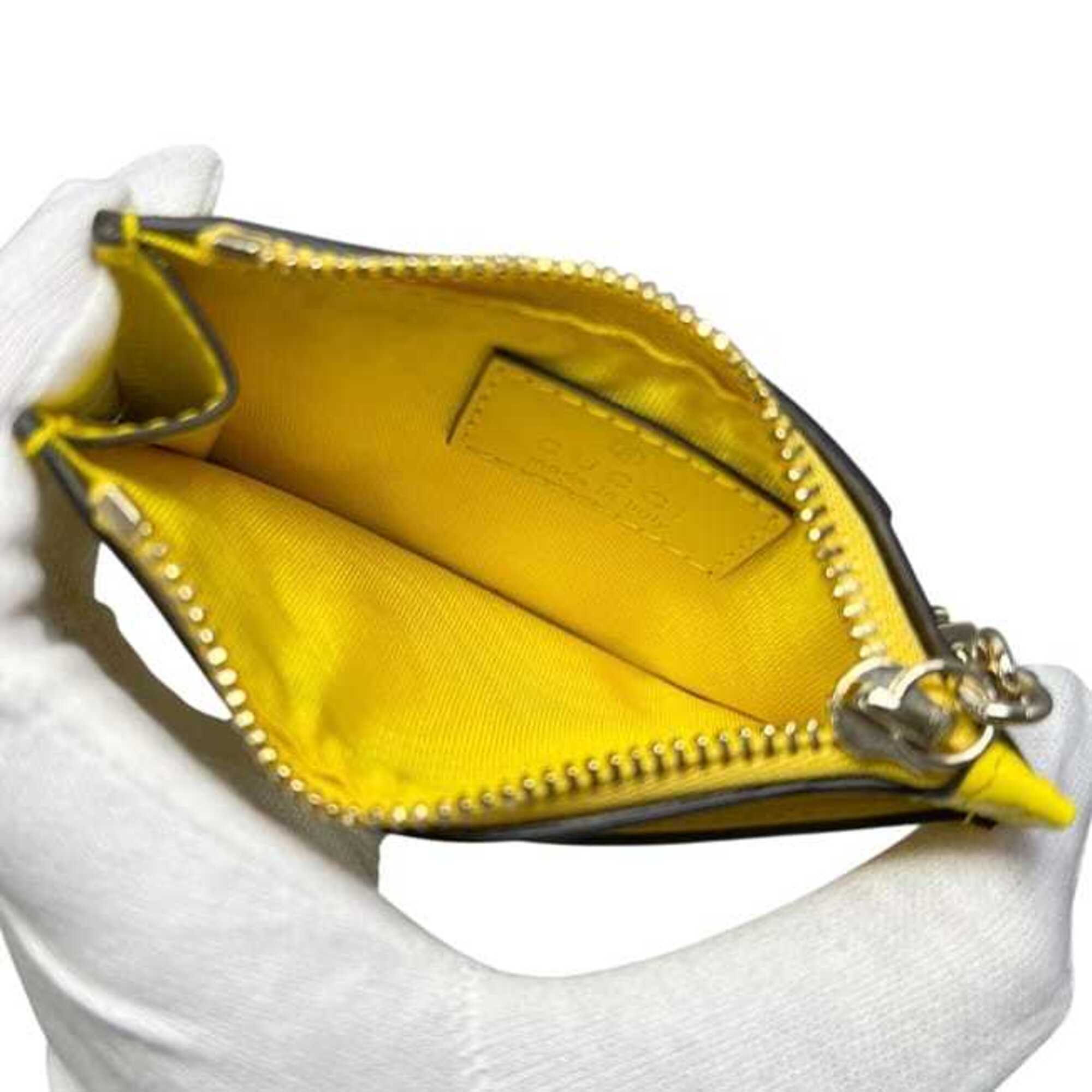 Gucci Yellow Canvas Leather Coin Purse/Coin Case (Pre-Owned)