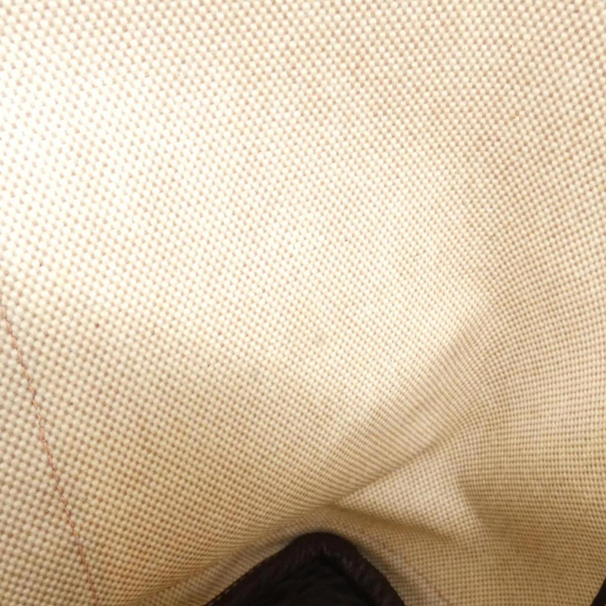 Hermes Brown Toile H Buffle Skipper Leather Handbag (Pre-Owned)