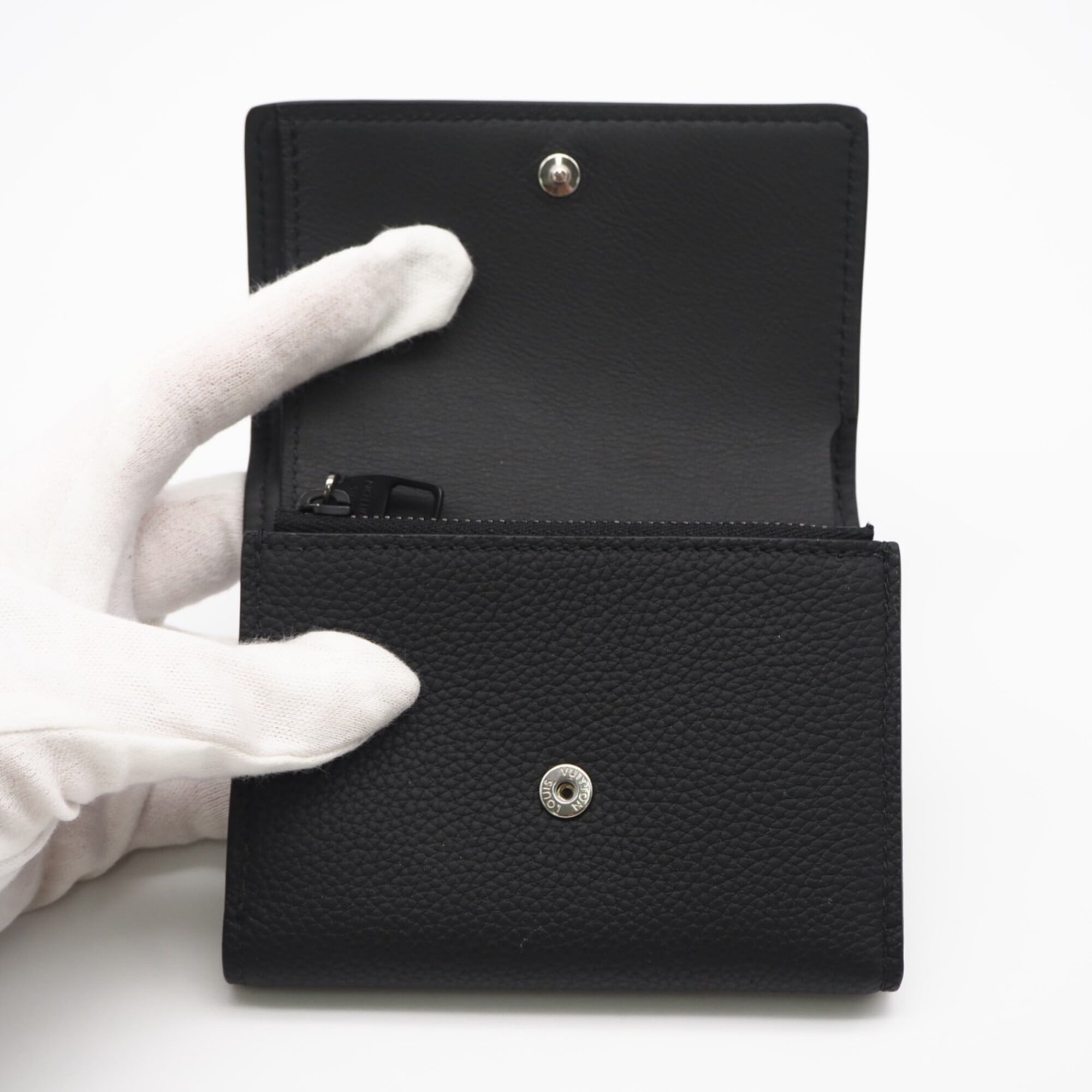 Louis Vuitton Black Noir Leather Wallet (Tri-Fold) (Pre-Owned)