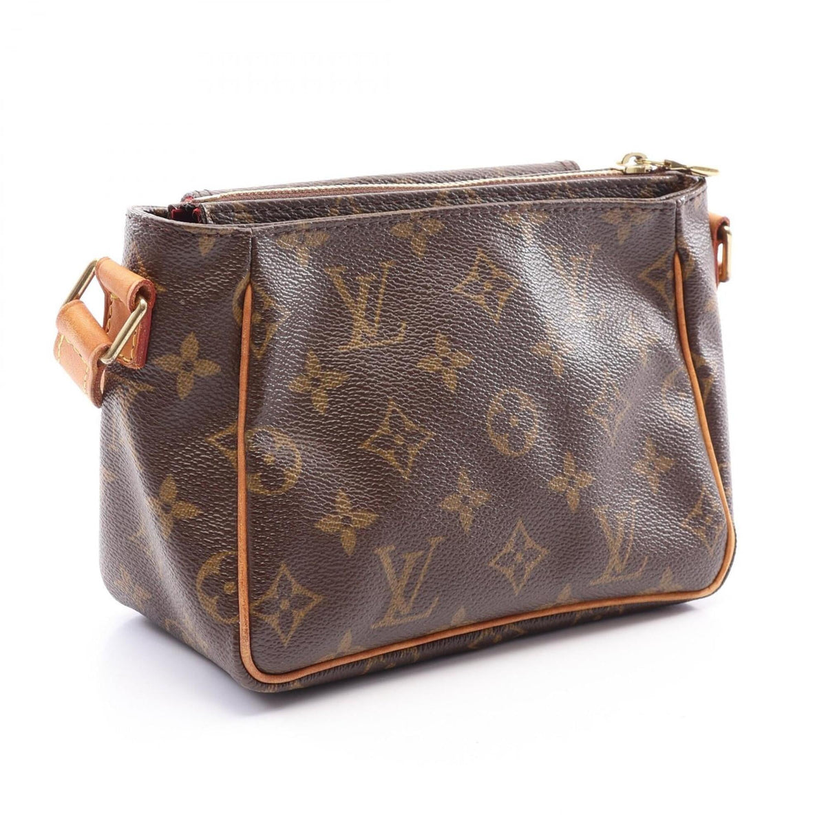 Louis Vuitton Brown Coated Canvas Leather Handbag Shoulder Bag (Pre-Owned)