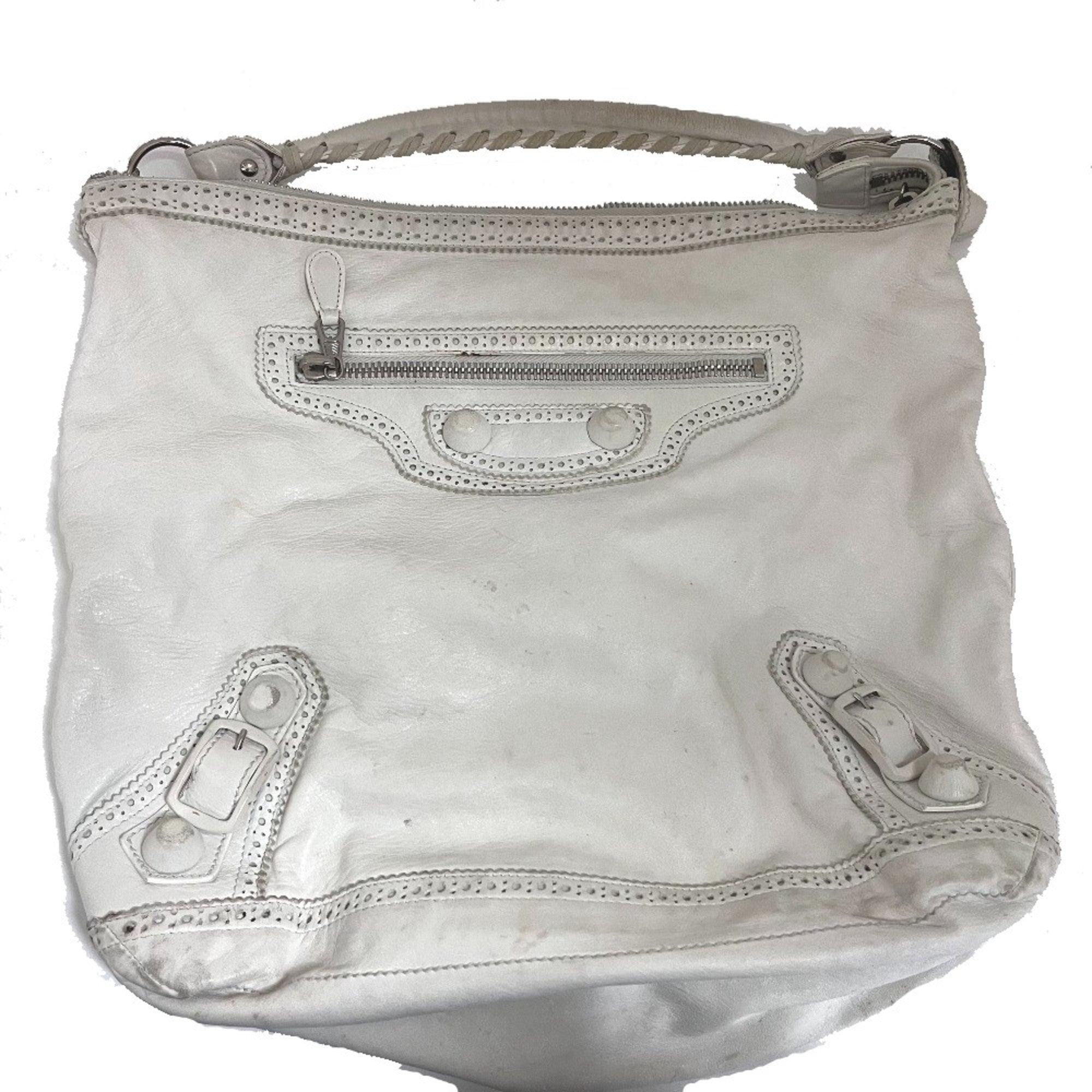 Balenciaga White Leather Shoulder Bag (Pre-Owned)